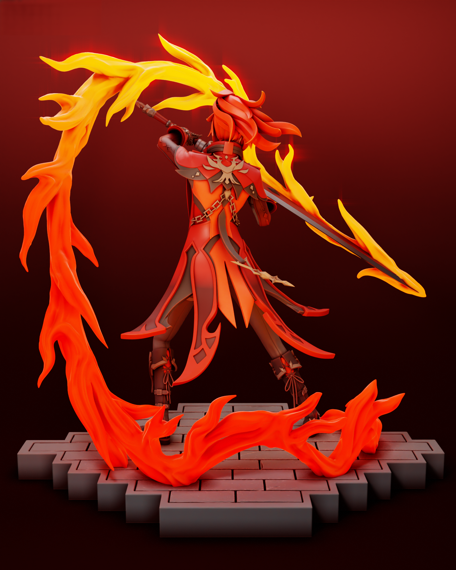 Diluc - Genshin Impact - STL 3D Print Files - 3D Printed Garage Kit ガレージキット Resin Model Scale Figure フィギュア