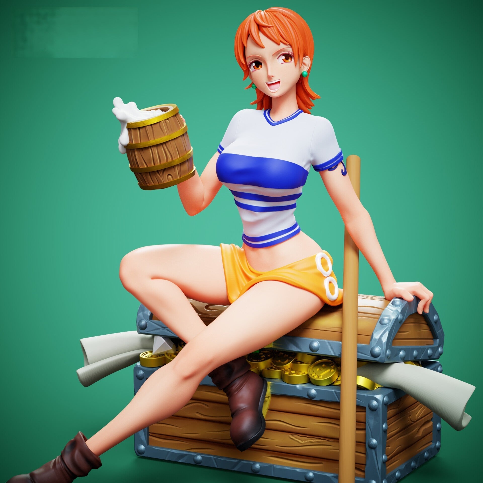 Nami - One Piece 1/8 Scale - 3D Printed Garage Kit ガレージキット Resin Model Scale Figure フィギュア