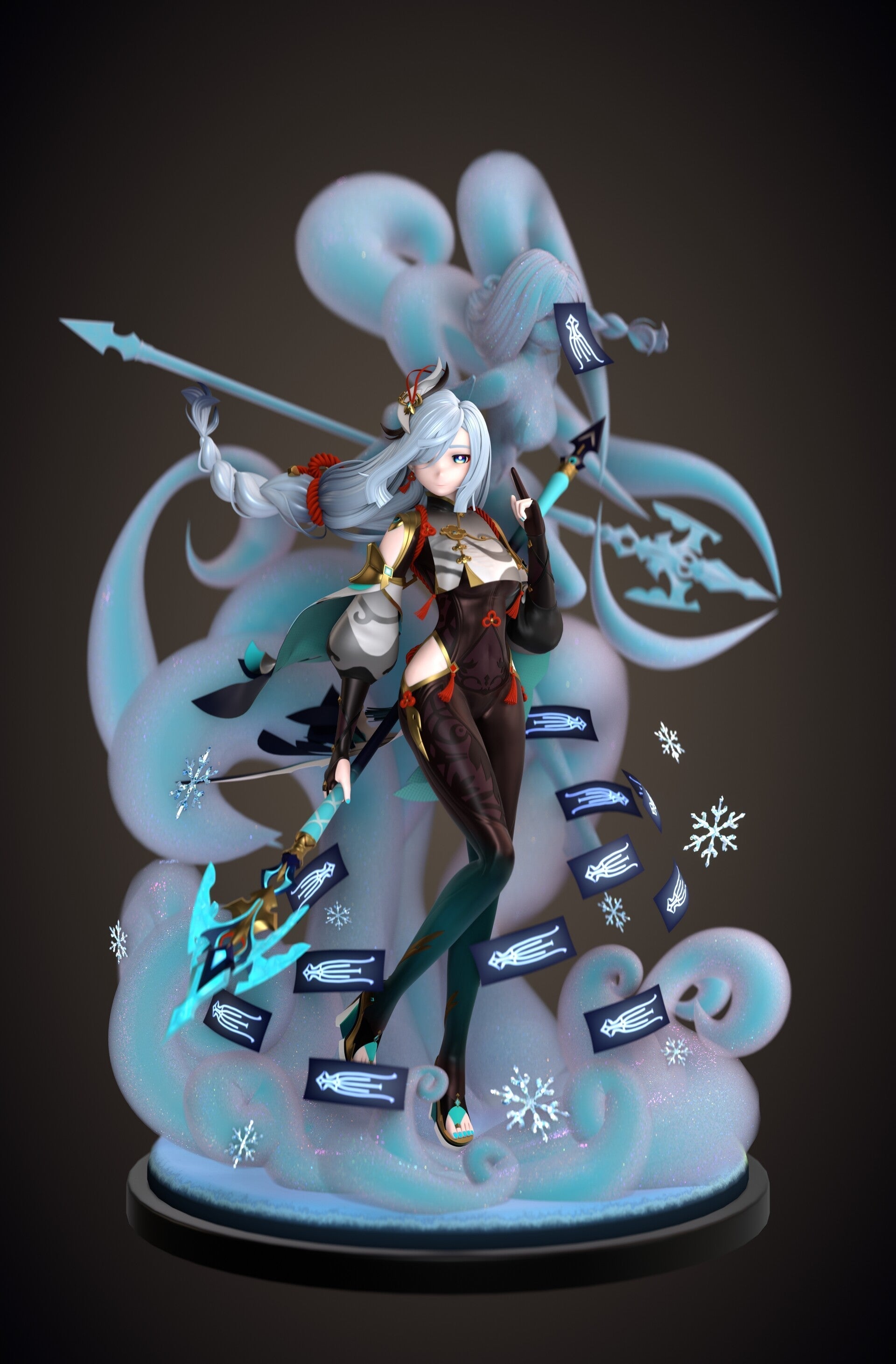 2211 Shenhe - Genshin Impact - STL 3D Print Files - 3D Printed Garage Kit ガレージキット Resin Model Scale Figure フィギュア