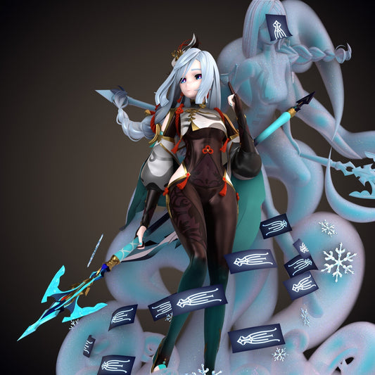 2211 Shenhe - Genshin Impact - STL 3D Print Files - 3D Printed Garage Kit ガレージキット Resin Model Scale Figure フィギュア