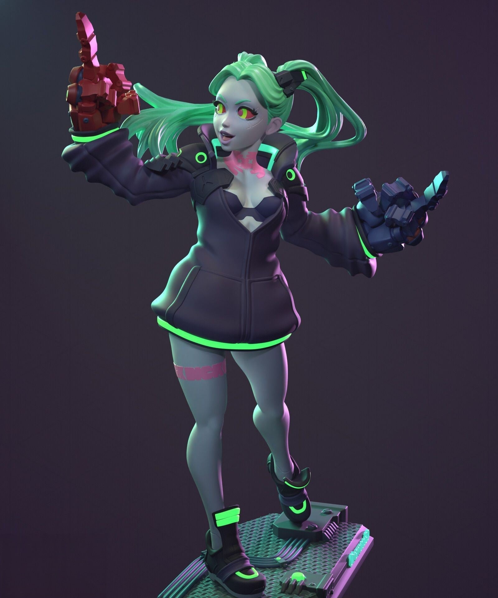 Rebecca Special Edition - Cyberpunk 2077 - STL 3D Print Files - 3D Printed Garage Kit ガレージキット Resin Model Scale Figure フィギュア