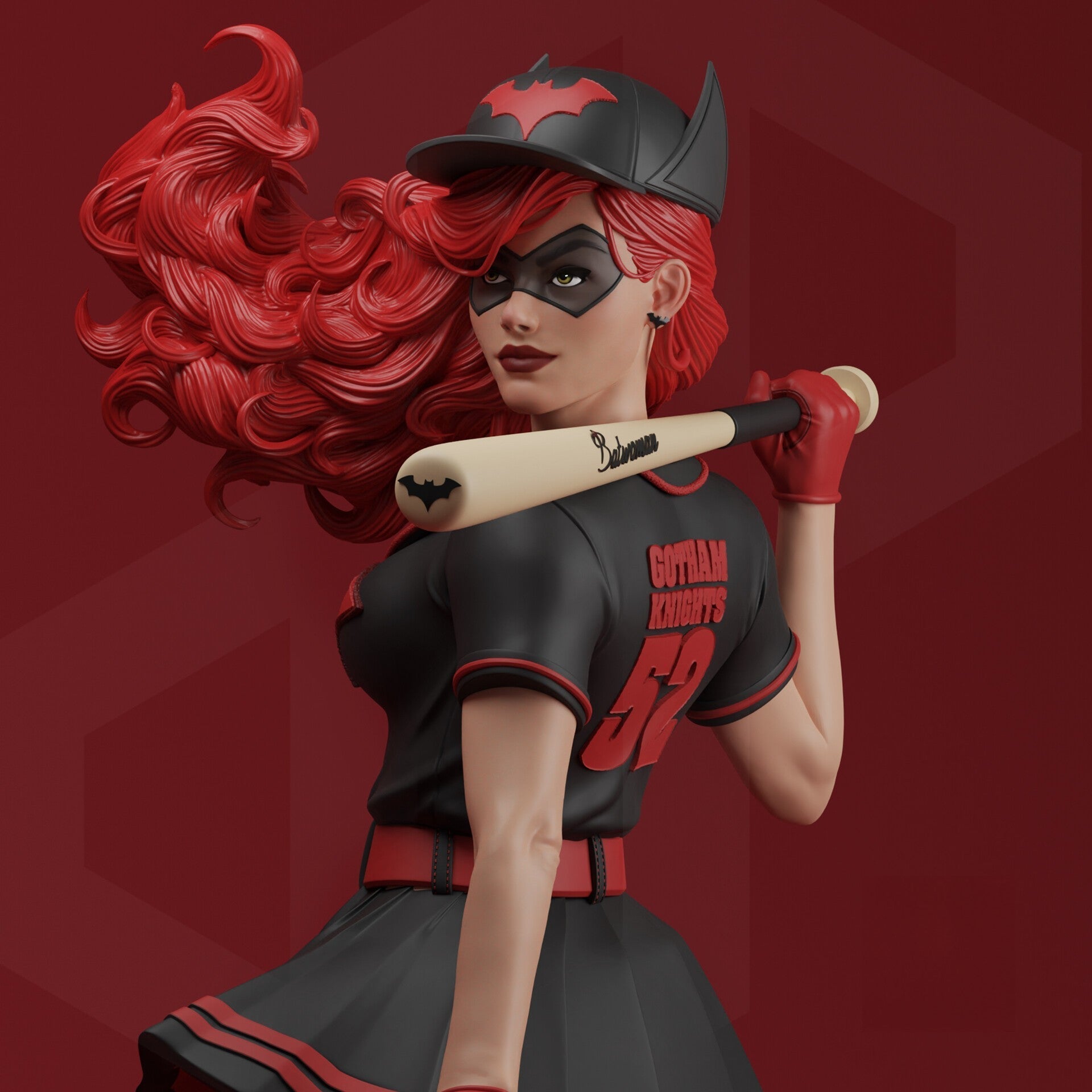 1341 Batwoman - DC Bombshells - Kate Kane - STL 3D Print Files - 3D Printed Garage Kit ガレージキット Resin Model Scale Figure フィギュア