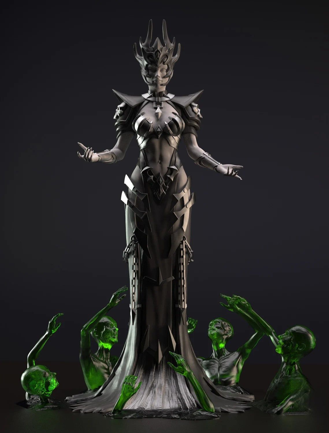 Neycrom Special Edition - The Priestess of Death - STL 3D Print Files - 3D Printed Garage Kit ガレージキット Resin Model Scale Figure フィギュア