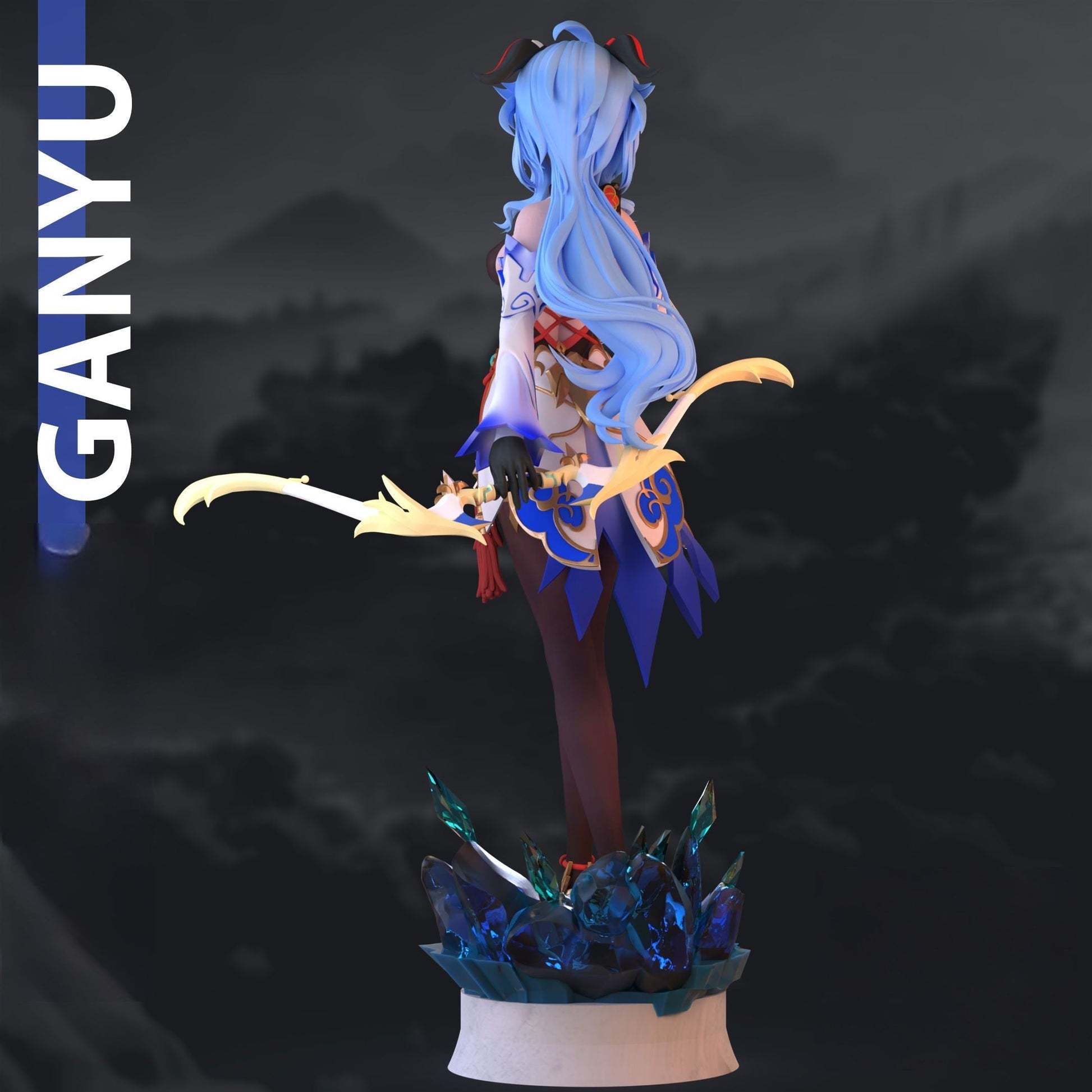 Ganyu - Genshin Impact - STL 3D Print Files - 3D Printed Garage Kit ガレージキット Resin Model Scale Figure フィギュア