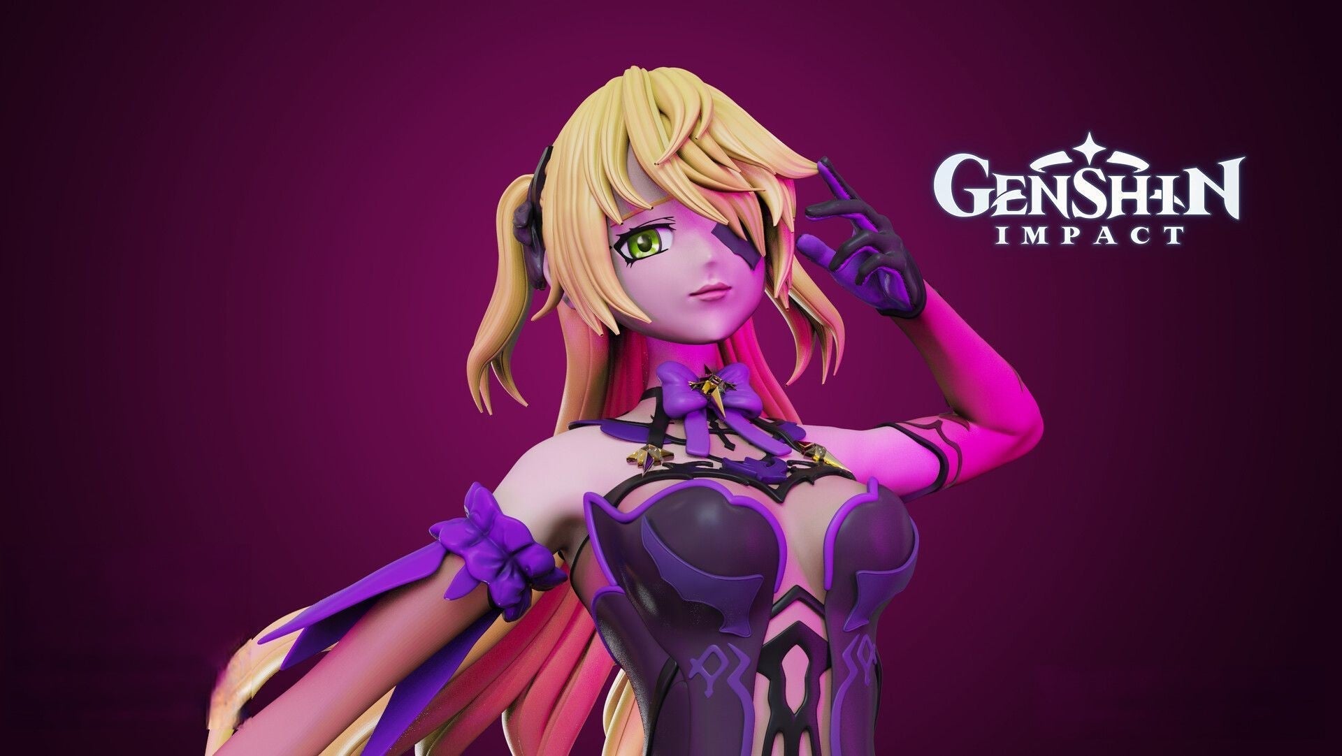 Fischl - Genshin Impact - STL 3D Print Files - 3D Printed Garage Kit ガレージキット Resin Model Scale Figure フィギュア