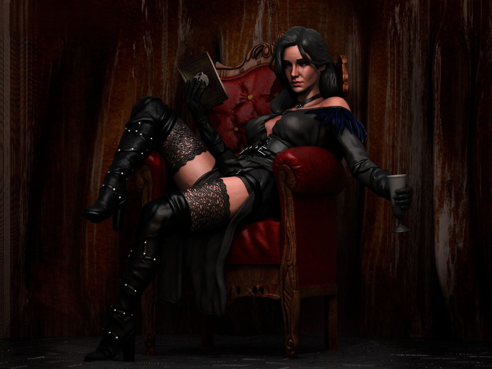 Yennefer of Vengerberg - STL 3D Print Files - 3D Printed Garage Kit ガレージキット Resin Model Scale Figure フィギュア