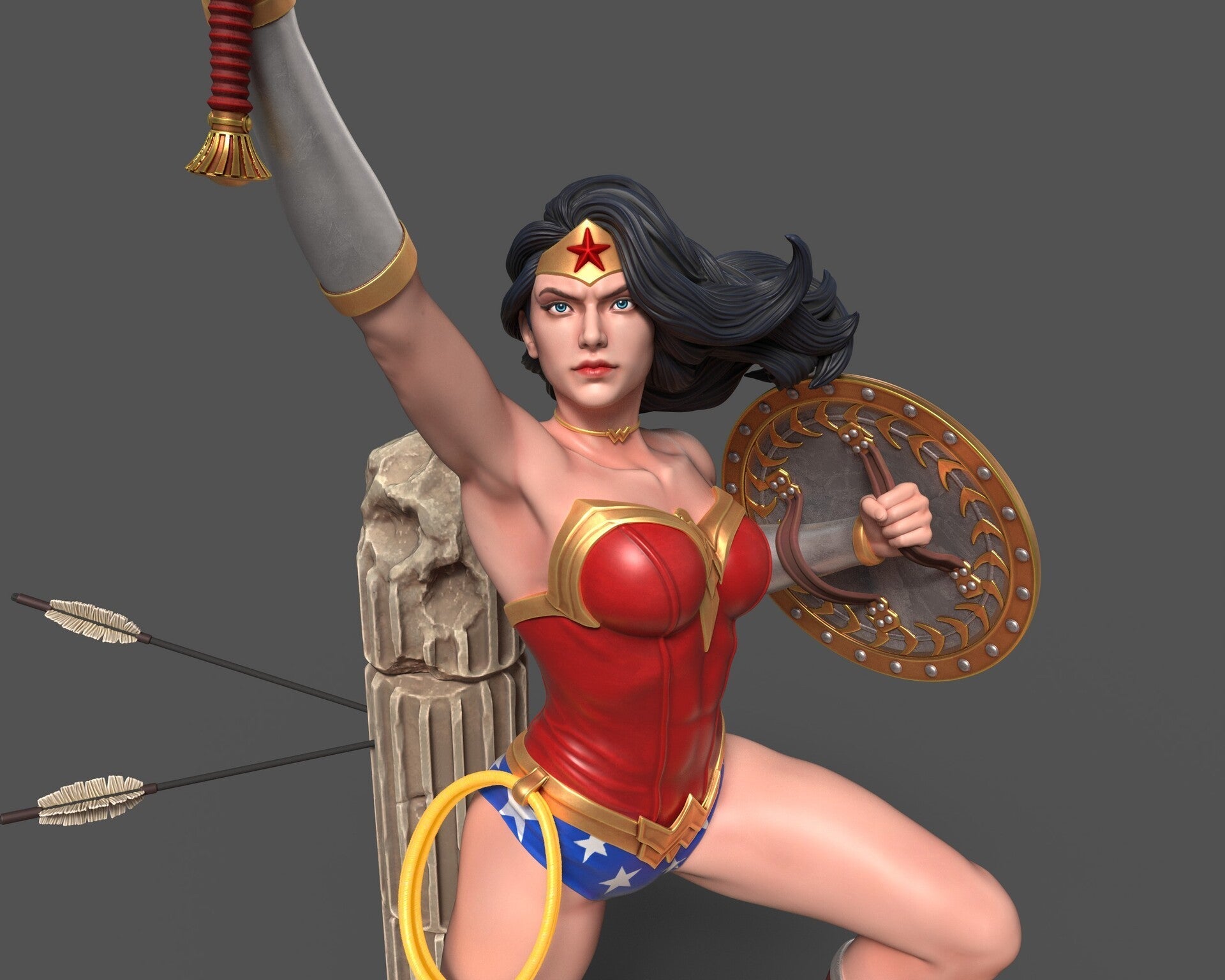 1469 Wonder Woman - DC Comics - STL 3D Print Files - 3D Printed Garage Kit ガレージキット Resin Model Scale Figure フィギュア