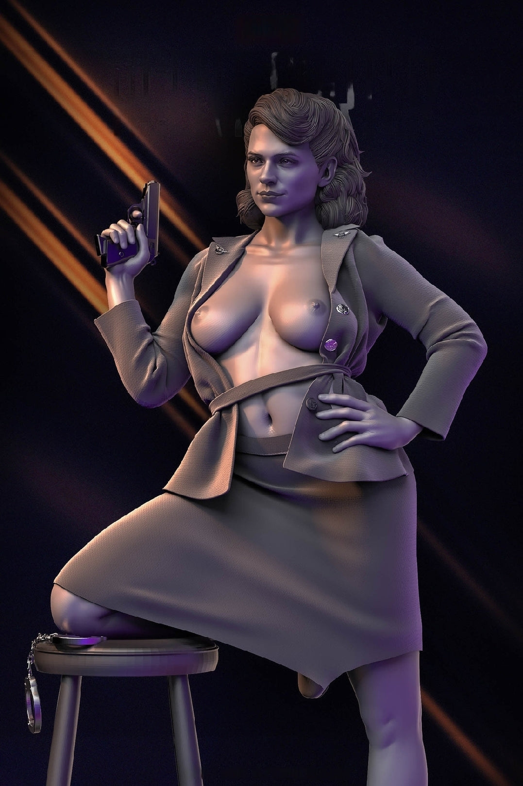 Peggy Carter Special Edition - Agent Carter - STL 3D Print Files - 3D Printed Garage Kit ガレージキット Resin Model Scale Figure フィギュア