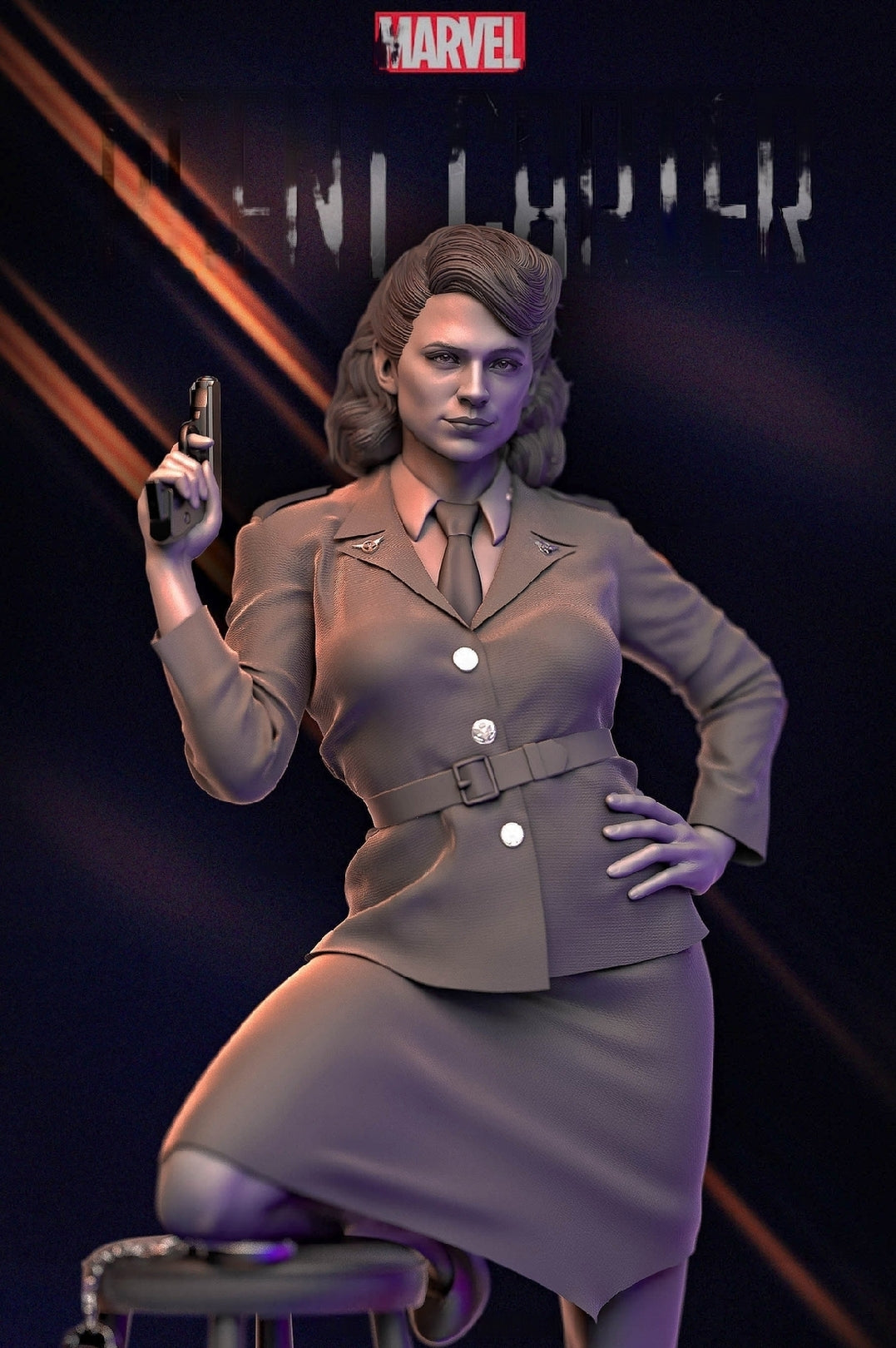 Peggy Carter Special Edition - Agent Carter - STL 3D Print Files - 3D Printed Garage Kit ガレージキット Resin Model Scale Figure フィギュア