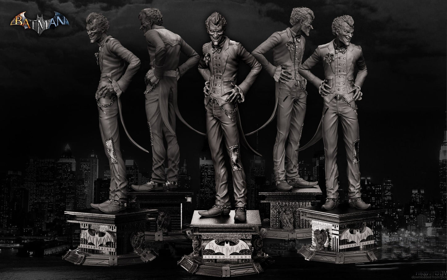 The Joker - Batman - Arkham Knight - STL 3D Print Files - 3D Printed Garage Kit ガレージキット Resin Model Scale Figure フィギュア