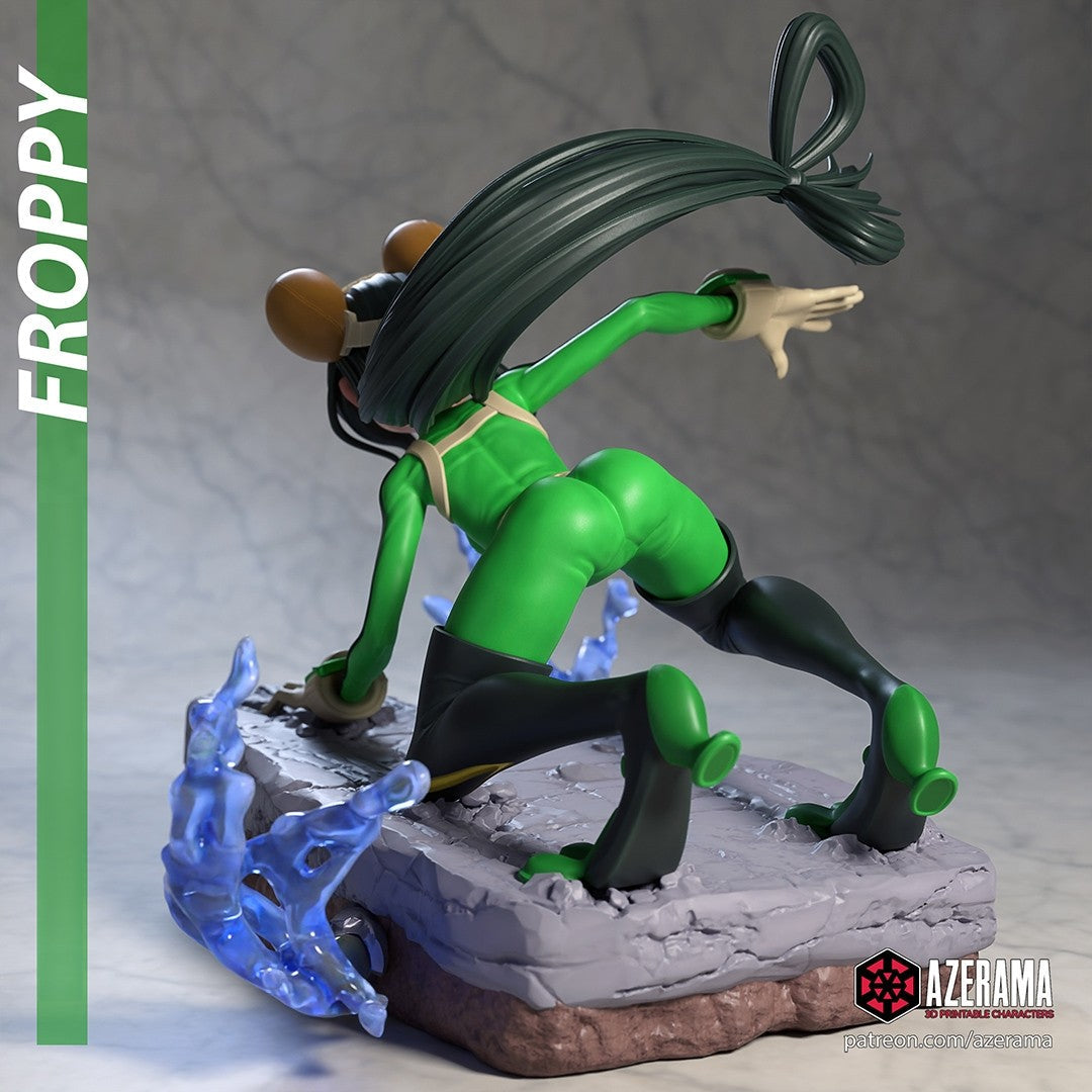 Tsuyu Asui Special Edition - My Hero Academia - STL 3D Print Files - 3D Printed Garage Kit ガレージキット Resin Model Scale Figure フィギュア
