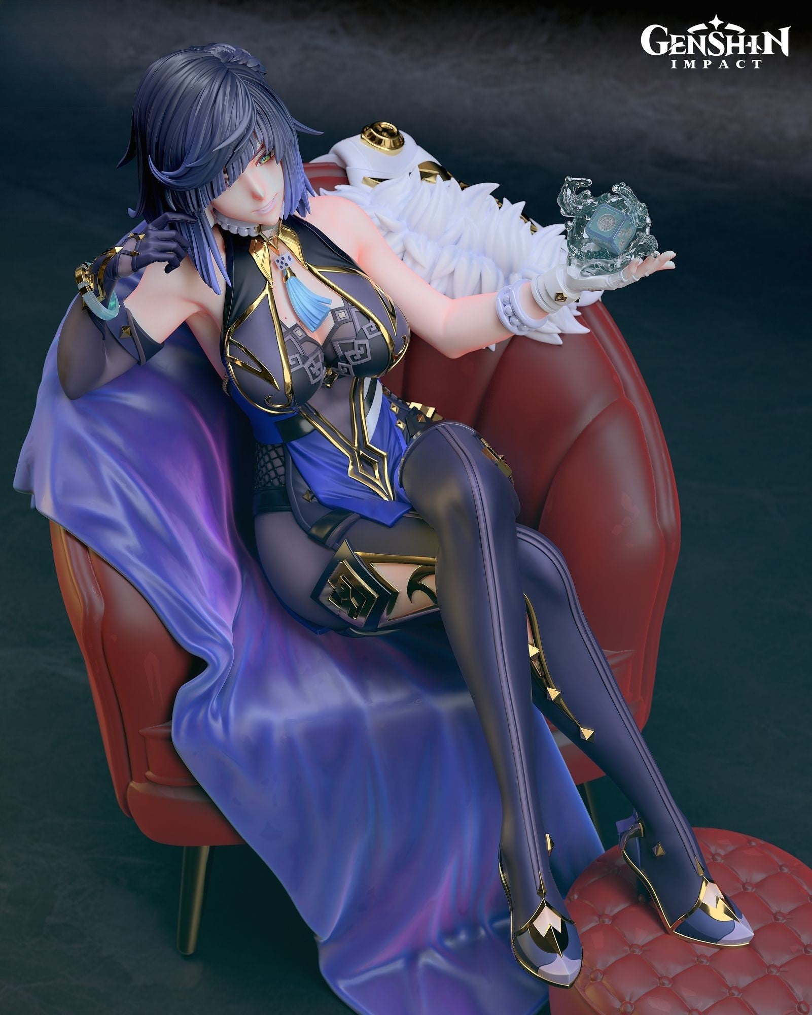 Yelan - Genshin Impact - STL 3D Print Files - 3D Printed Garage Kit ガレージキット Resin Model Scale Figure フィギュア
