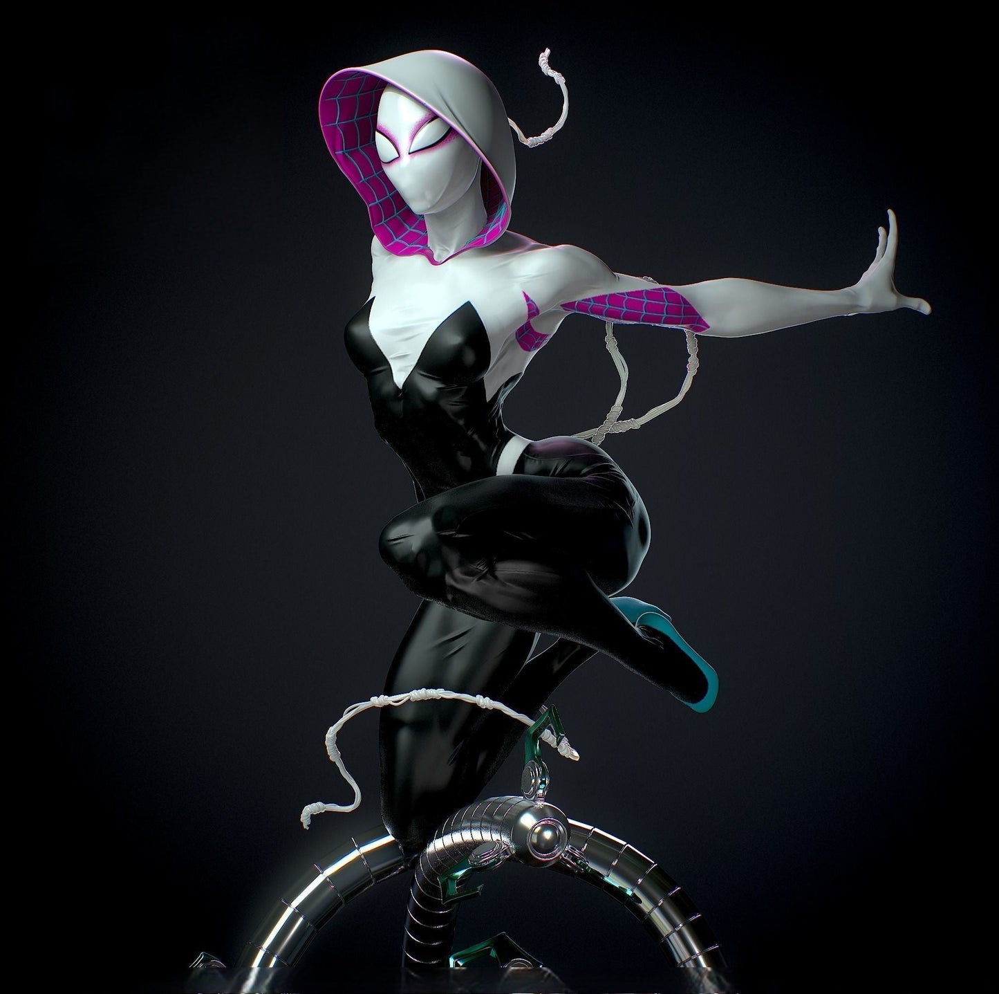 1427 Spider Gwen Special Edition - STL 3D Print Files - 3D Printed Garage Kit ガレージキット Resin Model Scale Figure フィギュア