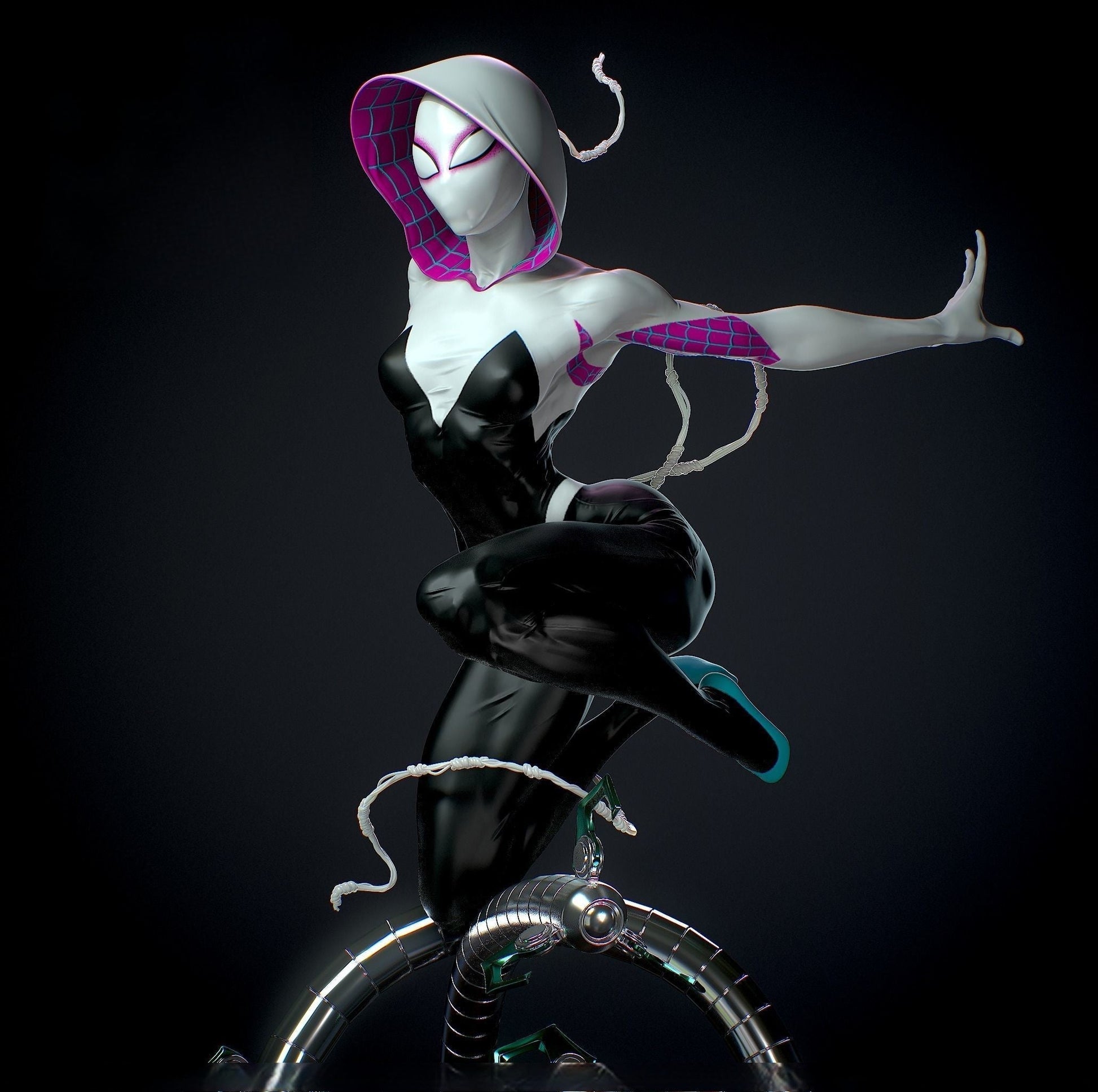 1427 Spider Gwen Special Edition - STL 3D Print Files - 3D Printed Garage Kit ガレージキット Resin Model Scale Figure フィギュア