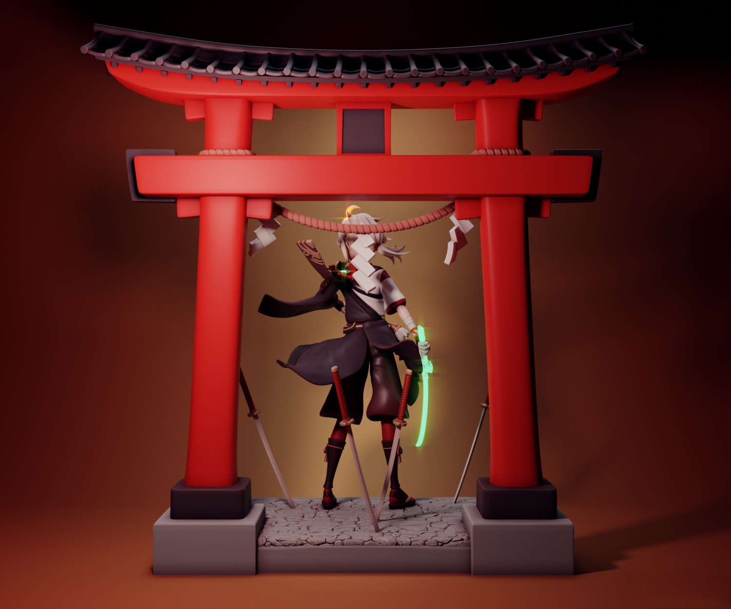 Kaedehara Kazuha - Genshin Impact - STL 3D Print Files - 3D Printed Garage Kit ガレージキット Resin Model Scale Figure フィギュア