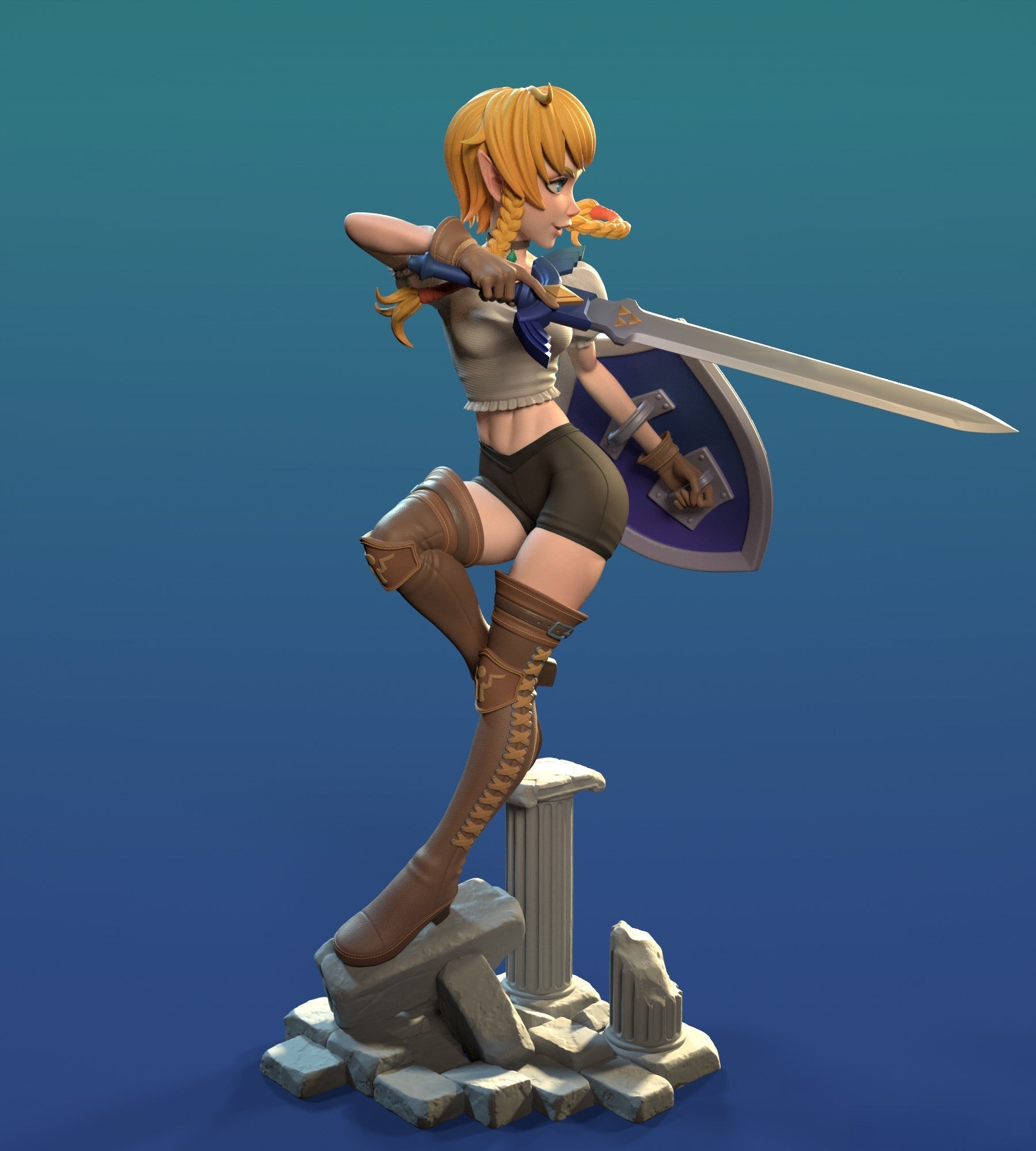 Linkle Special Edition - The Legend of Zelda - STL 3D Print Files - 3D Printed Garage Kit ガレージキット Resin Model Scale Figure フィギュア