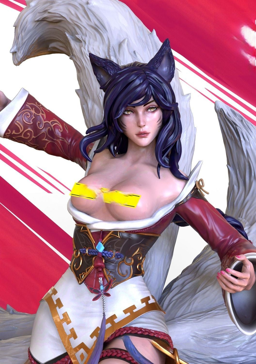 Ahri Nine tailed Fox Special Edition - League of Legends - STL 3D Print Files - 3D Printed Garage Kit ガレージキット Resin Model Scale Figure フィギュア
