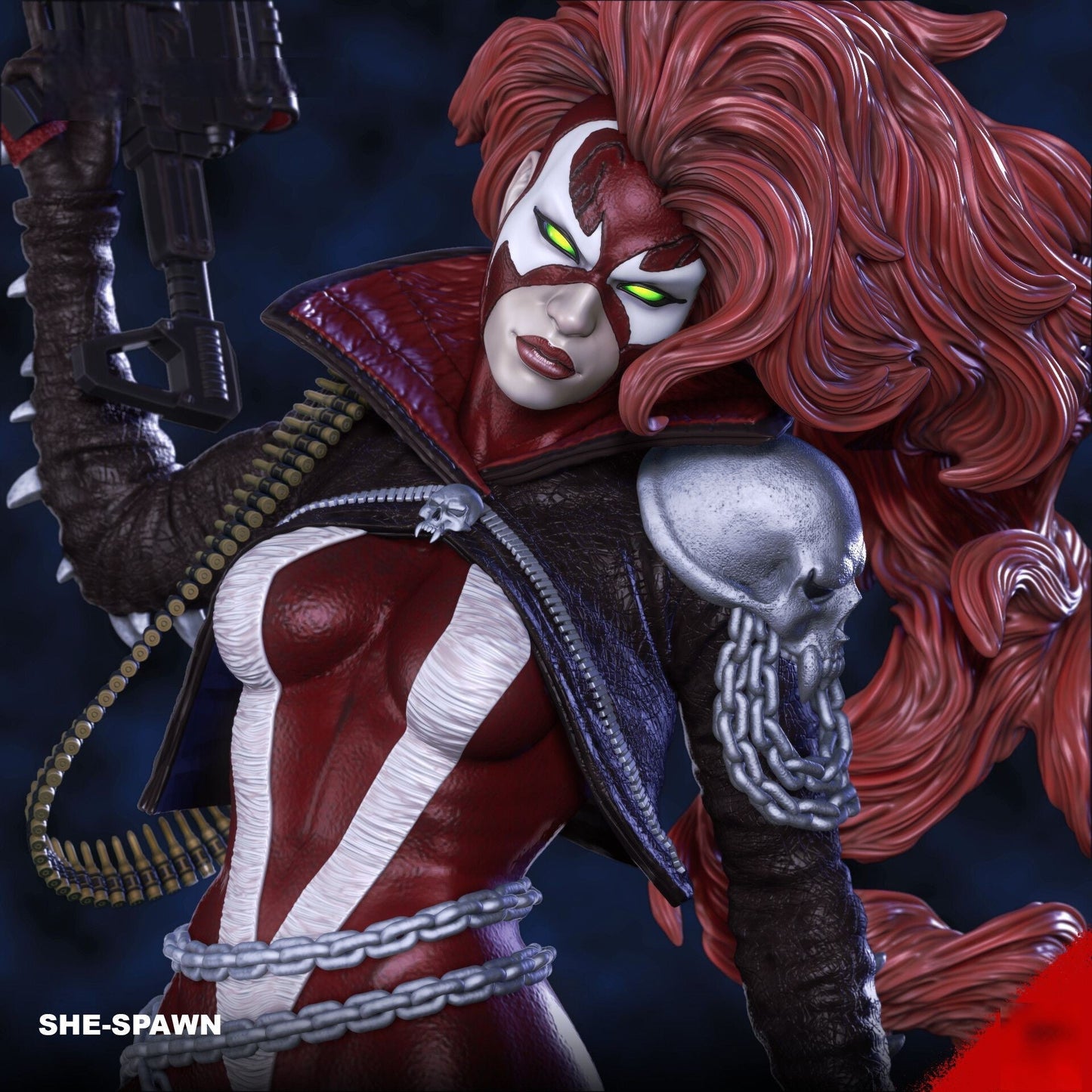 She-Spawn - Jessica Priest - STL 3D Print Files - 3D Printed Garage Kit ガレージキット Resin Model Scale Figure フィギュア