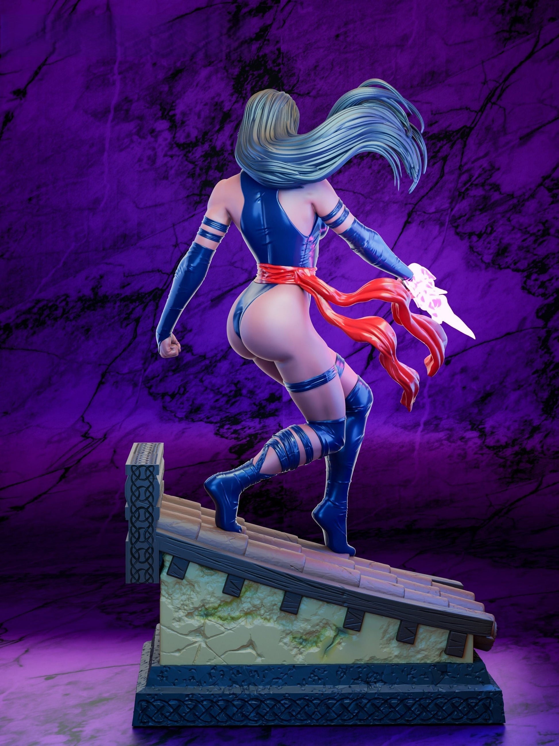 1452 Psylocke Special Edition - X-MEN - STL 3D Print Files - 3D Printed Garage Kit ガレージキット Resin Model Scale Figure フィギュア