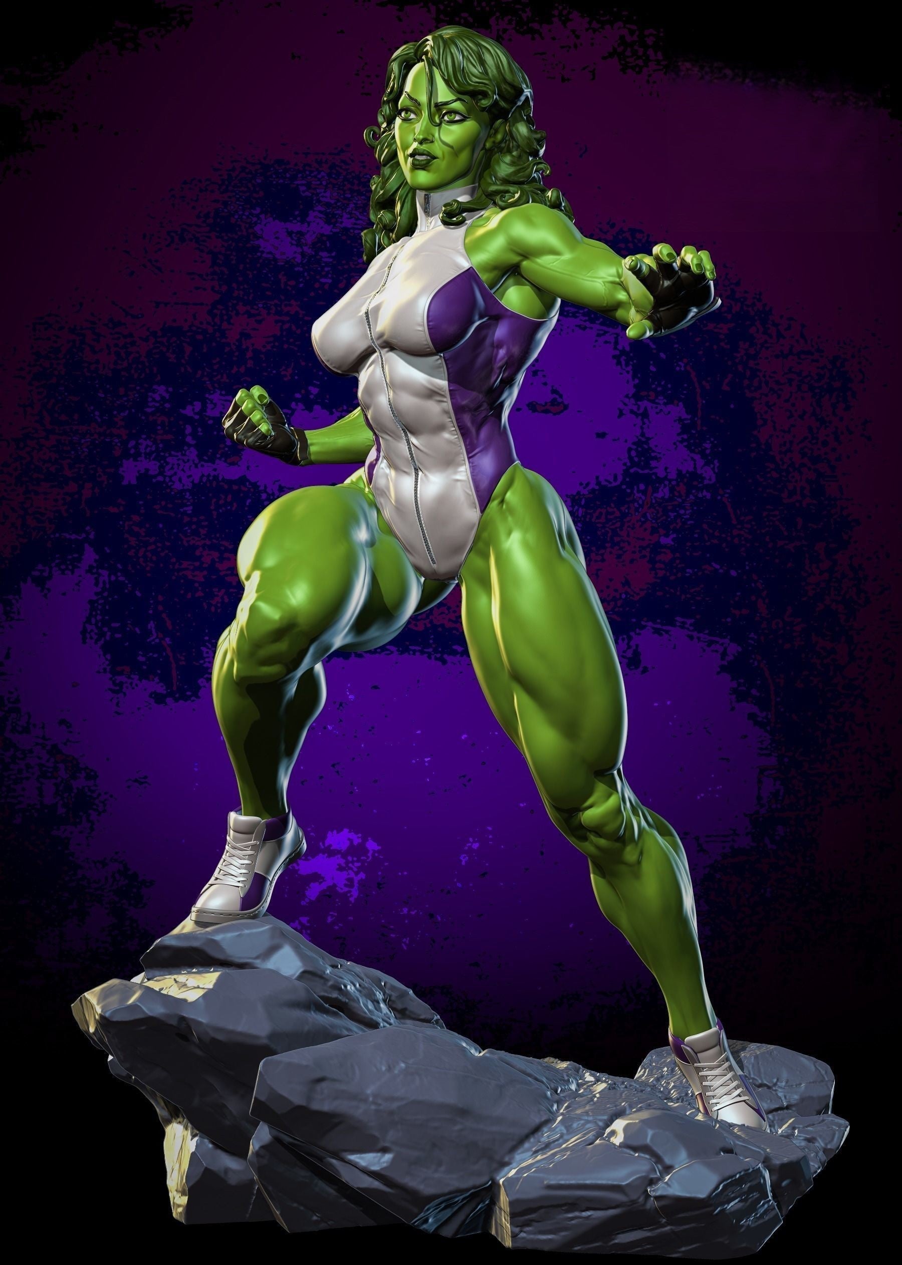 She Hulk Special Edition - Marvel Comics - STL 3D Print Files - 3D Printed Garage Kit ガレージキット Resin Model Scale Figure フィギュア
