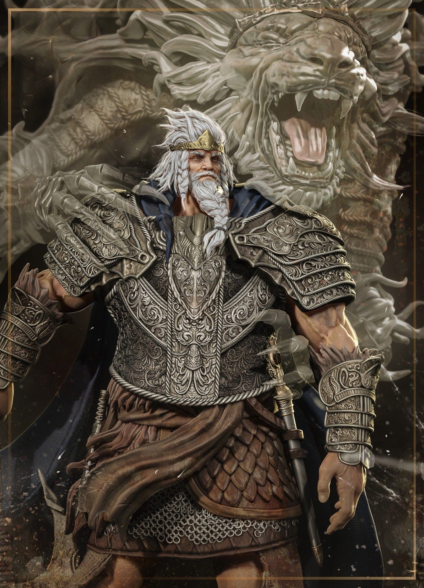Godfrey - Elden Ring - STL 3D Print Files - 3D Printed Garage Kit ガレージキット Resin Model Scale Figure フィギュア