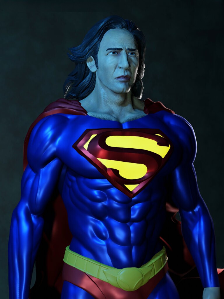 Superman Nicolas Cage - The Flash - STL 3D Print Files - 3D Printed Garage Kit ガレージキット Resin Model Scale Figure フィギュア