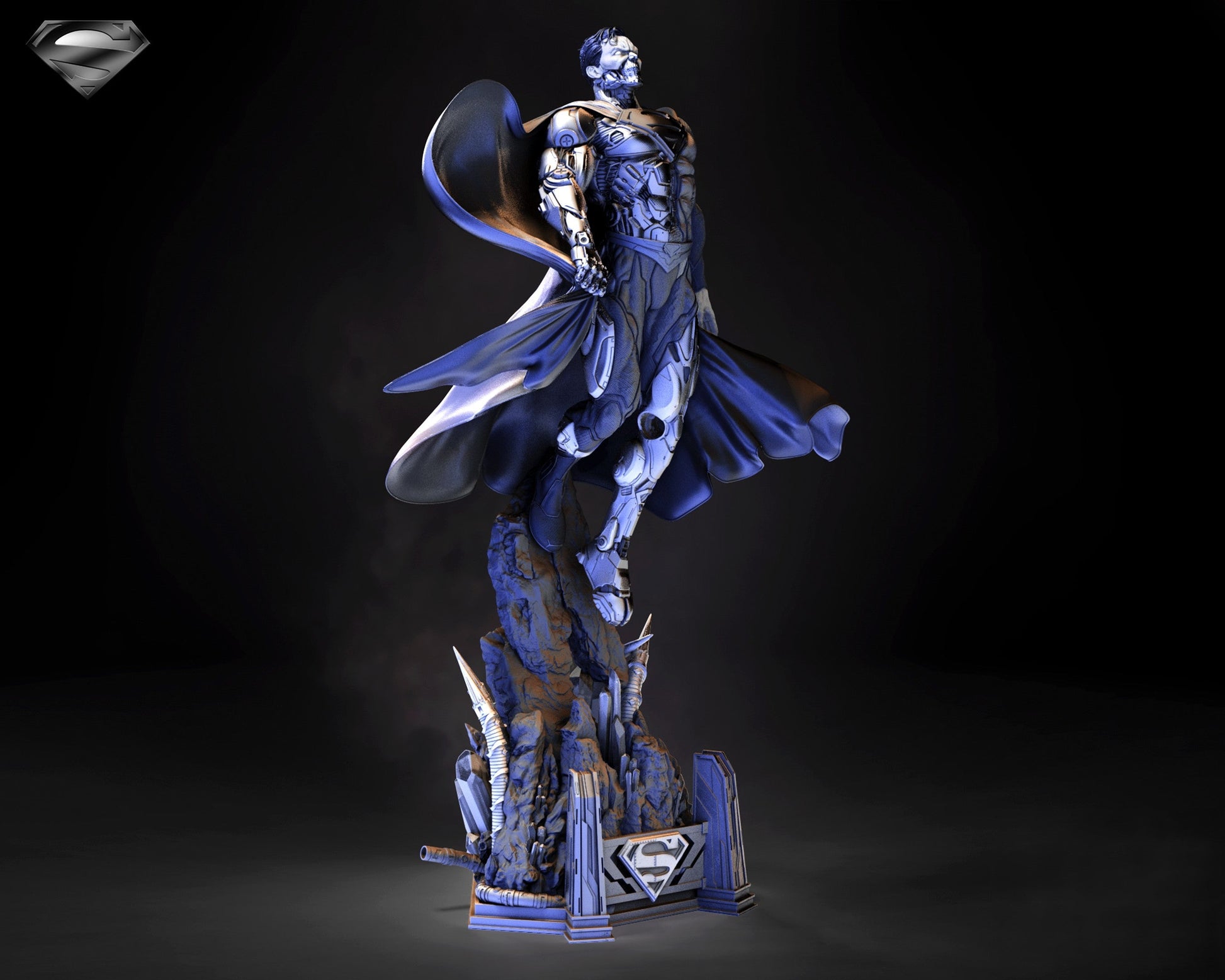 Cyborg Superman - DC COMICS - STL 3D Print Files - 3D Printed Garage Kit ガレージキット Resin Model Scale Figure フィギュア