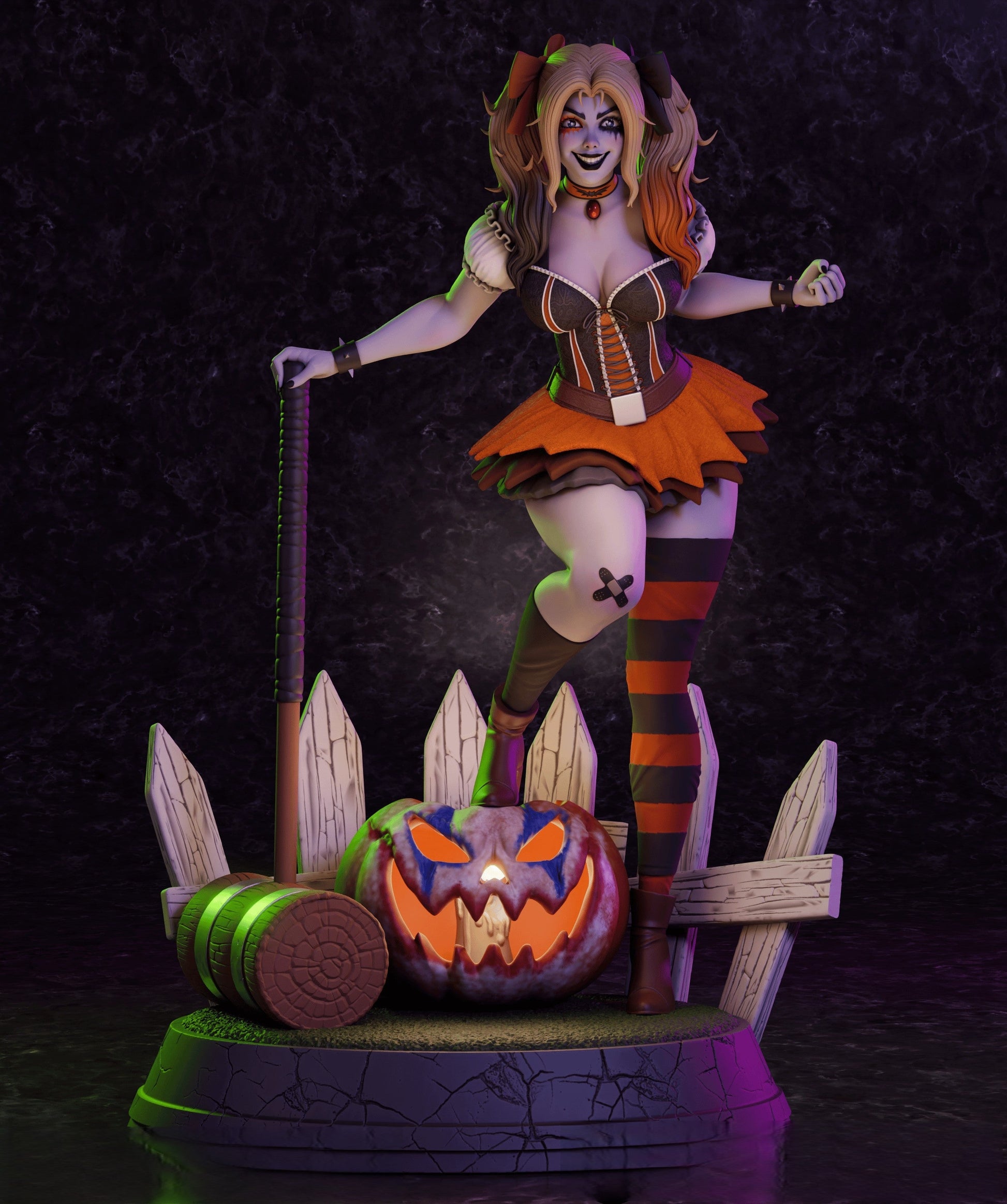 1570 Harley Quinn Halloween - DC Comics - STL 3D Print Files - 3D Printed Garage Kit ガレージキット Resin Model Scale Figure フィギュア