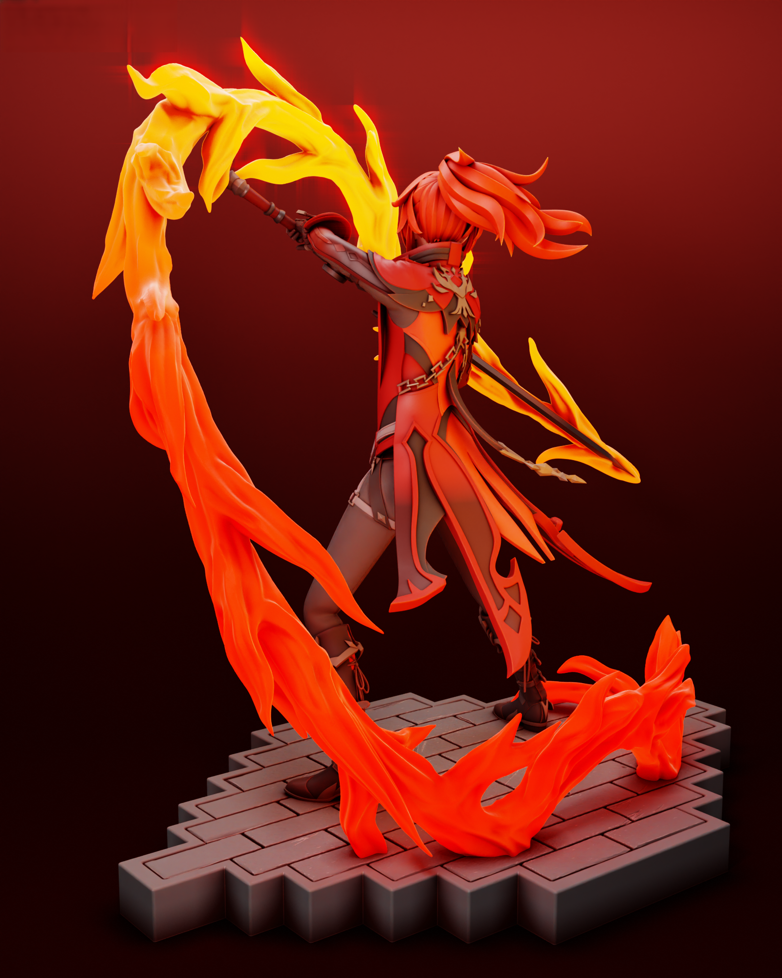 Diluc - Genshin Impact - STL 3D Print Files - 3D Printed Garage Kit ガレージキット Resin Model Scale Figure フィギュア