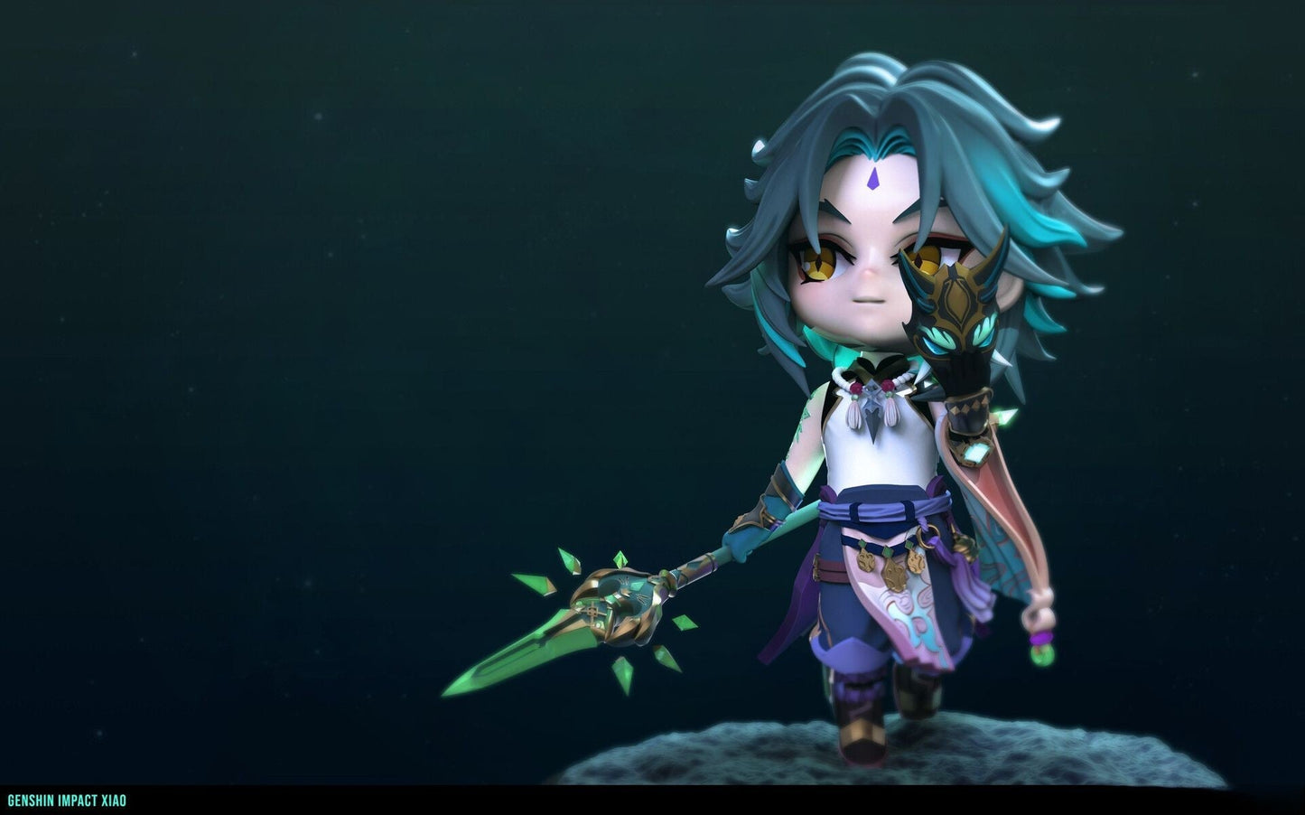 Chibi Xiao - Genshin Impact - STL 3D Print Files - 3D Printed Garage Kit ガレージキット Resin Model Scale Figure フィギュア
