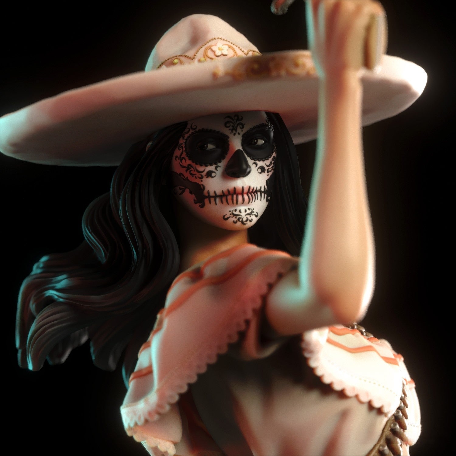 Daniela Special Edition - Mexican Gunslinger - STL 3D Print Files - 3D Printed Garage Kit ガレージキット Resin Model Scale Figure フィギュア