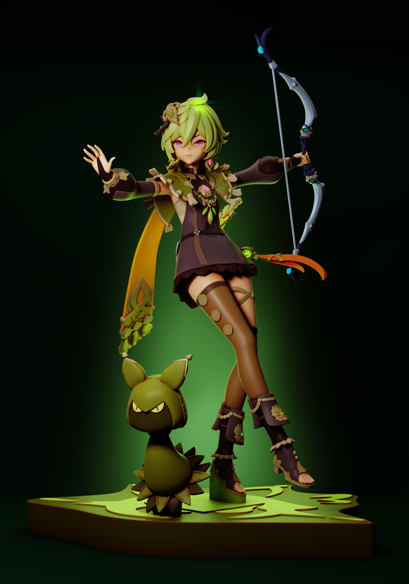 Collei - Genshin Impact - STL 3D Print Files - 3D Printed Garage Kit ガレージキット Resin Model Scale Figure フィギュア