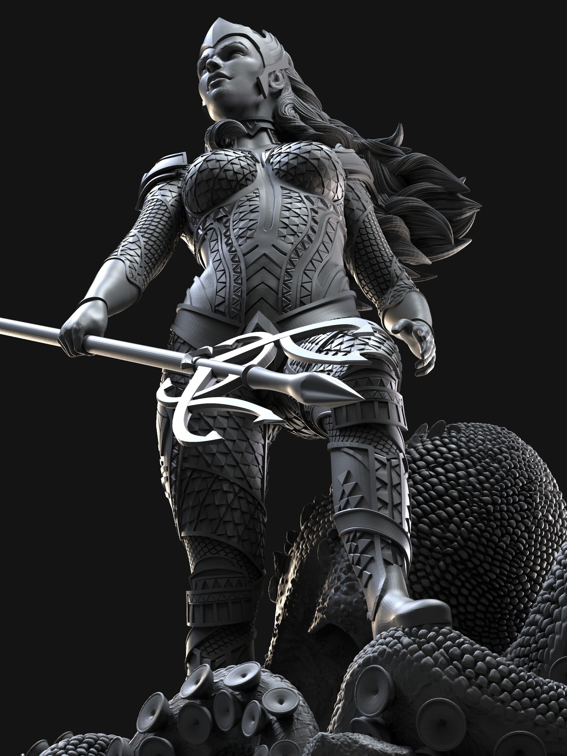 Queen Mera - DC Comics 1/8 Scale - 3D Printed Garage Kit ガレージキット Resin Model Scale Figure フィギュア