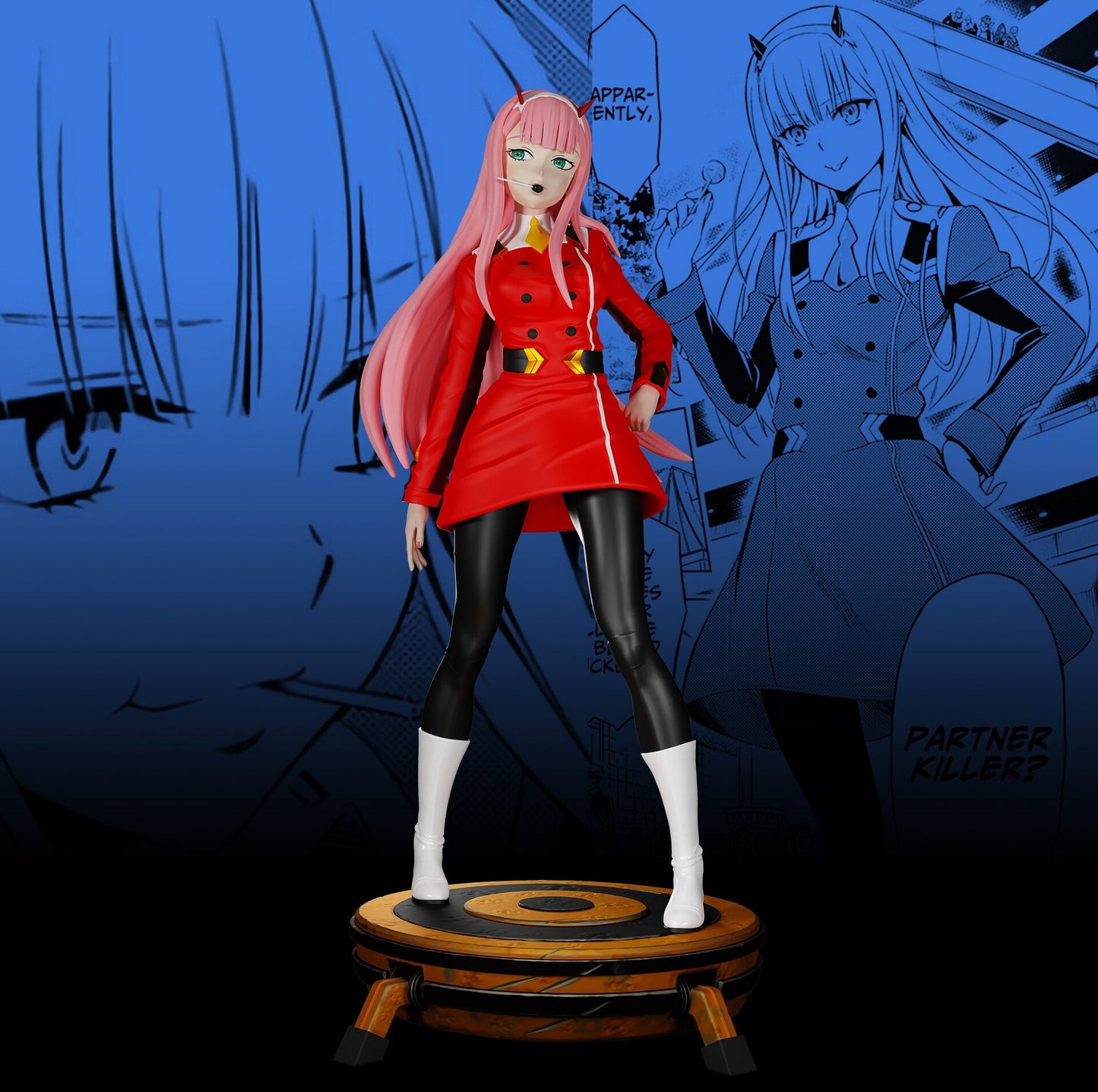 Zero Two Special Edition - DARLING in the FRANXX - STL 3D Print Files - 3D Printed Garage Kit ガレージキット Resin Model Scale Figure フィギュア