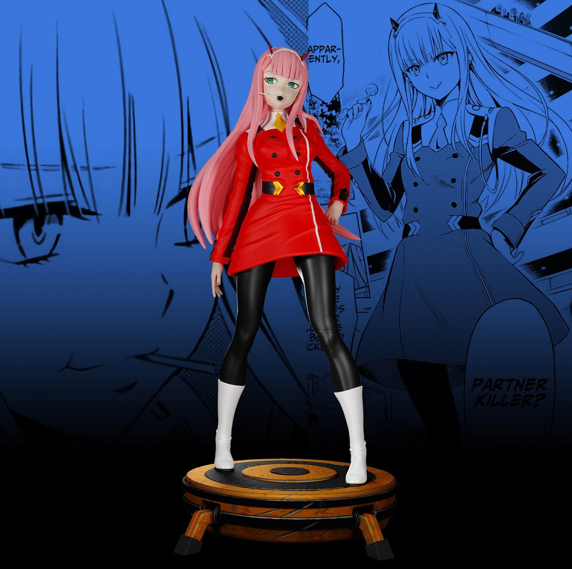 Zero Two Special Edition - DARLING in the FRANXX - STL 3D Print Files - 3D Printed Garage Kit ガレージキット Resin Model Scale Figure フィギュア