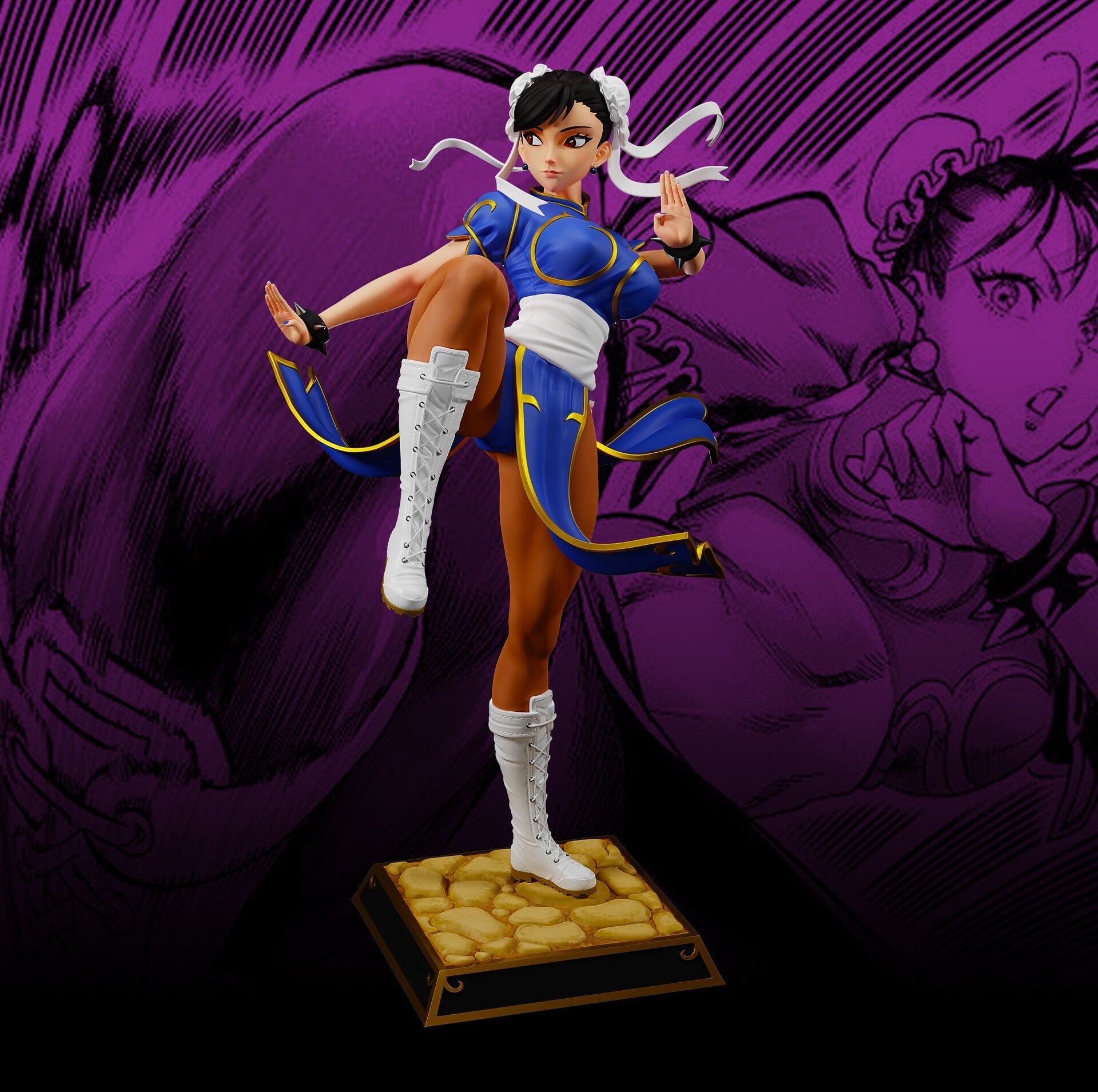 1432 Chun-Li Special Edition - Street Fighter - STL 3D Print Files - 3D Printed Garage Kit ガレージキット Resin Model Scale Figure フィギュア