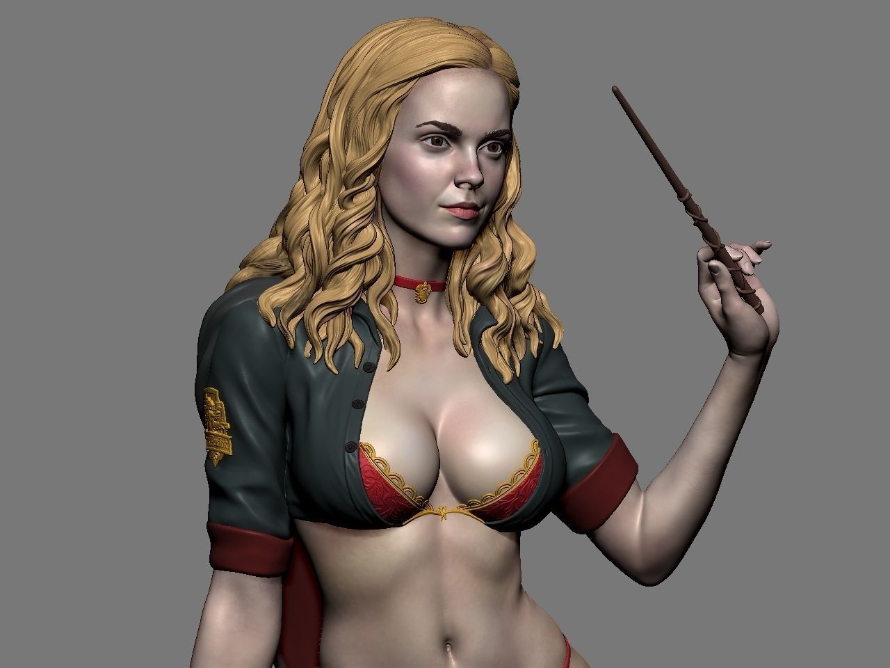 Hermione Adult on the Broomstick - Harry Potter - STL 3D Print Files - 3D Printed Garage Kit ガレージキット Resin Model Scale Figure フィギュア