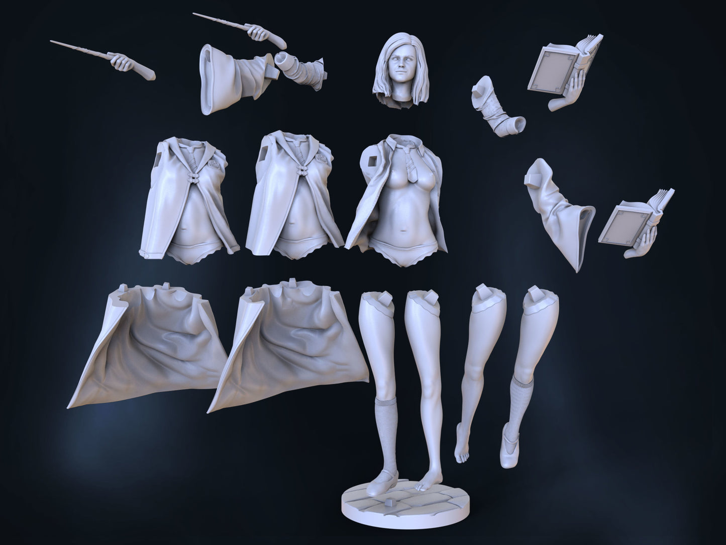HERMIONE GRANGER Special Edition - Harry Potter - STL 3D Print Files - 3D Printed Garage Kit ガレージキット Resin Model Scale Figure フィギュア