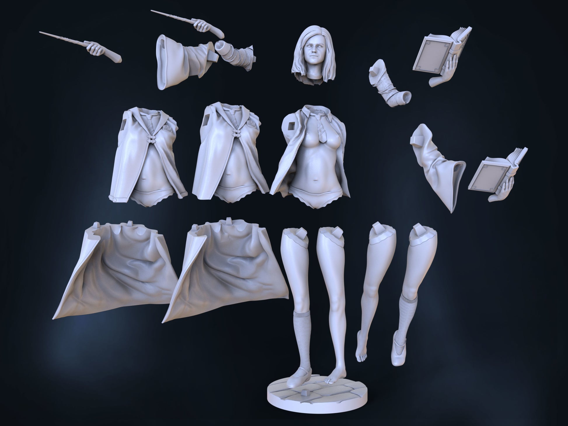 HERMIONE GRANGER Special Edition - Harry Potter - STL 3D Print Files - 3D Printed Garage Kit ガレージキット Resin Model Scale Figure フィギュア