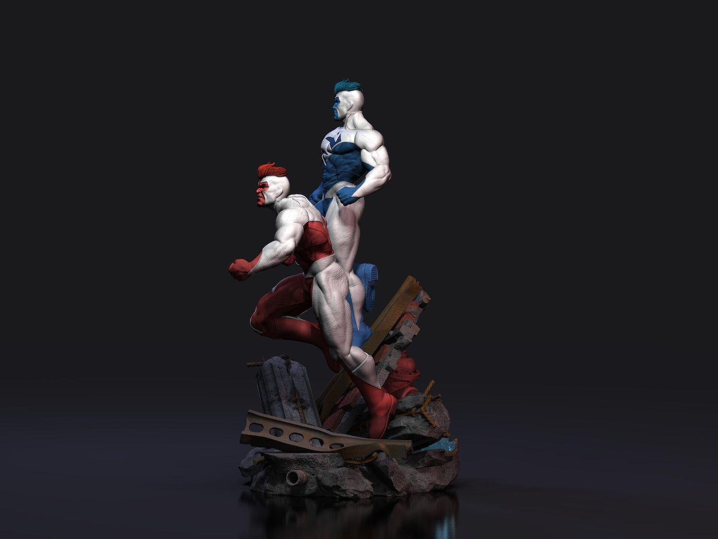 SUPERMAN RED AND BLUE - DC COMICS - STL 3D Print Files - 3D Printed Garage Kit ガレージキット Resin Model Scale Figure フィギュア