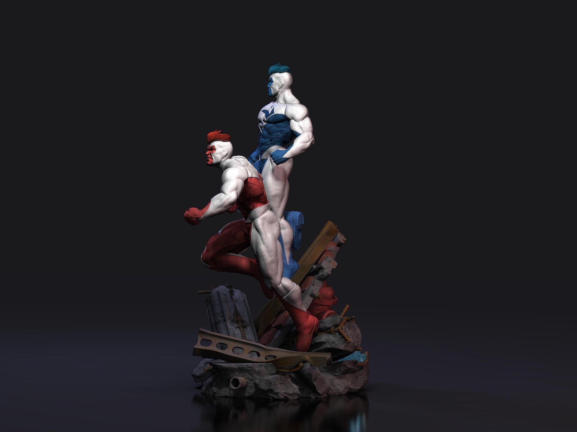 SUPERMAN RED AND BLUE - DC COMICS - STL 3D Print Files - 3D Printed Garage Kit ガレージキット Resin Model Scale Figure フィギュア