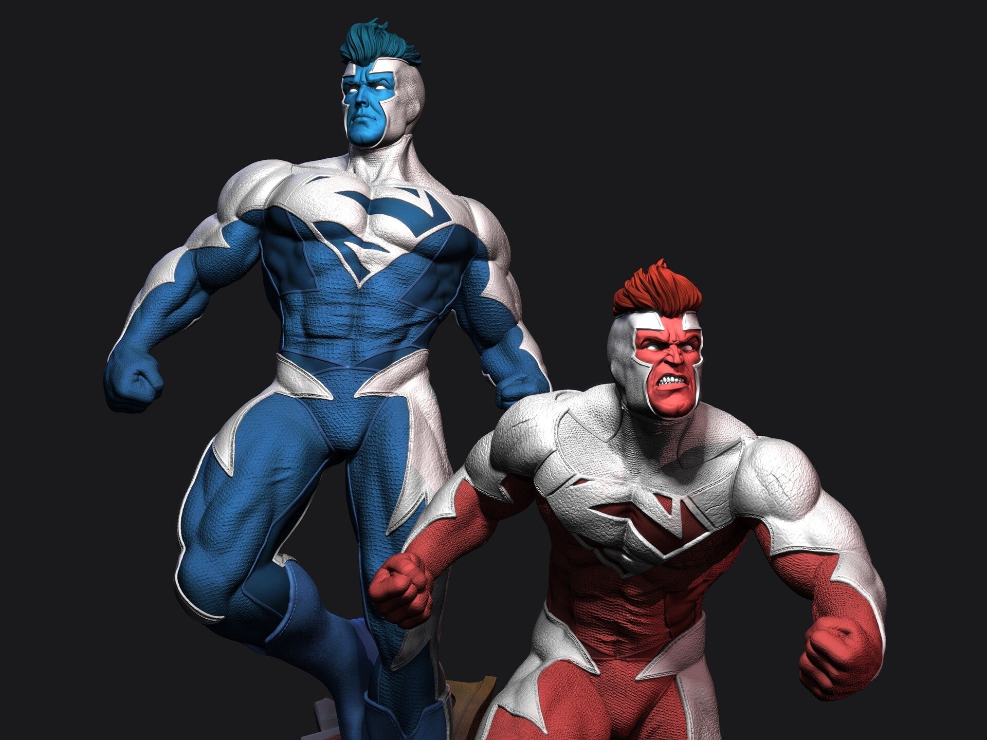 SUPERMAN RED AND BLUE - DC COMICS - STL 3D Print Files - 3D Printed Garage Kit ガレージキット Resin Model Scale Figure フィギュア