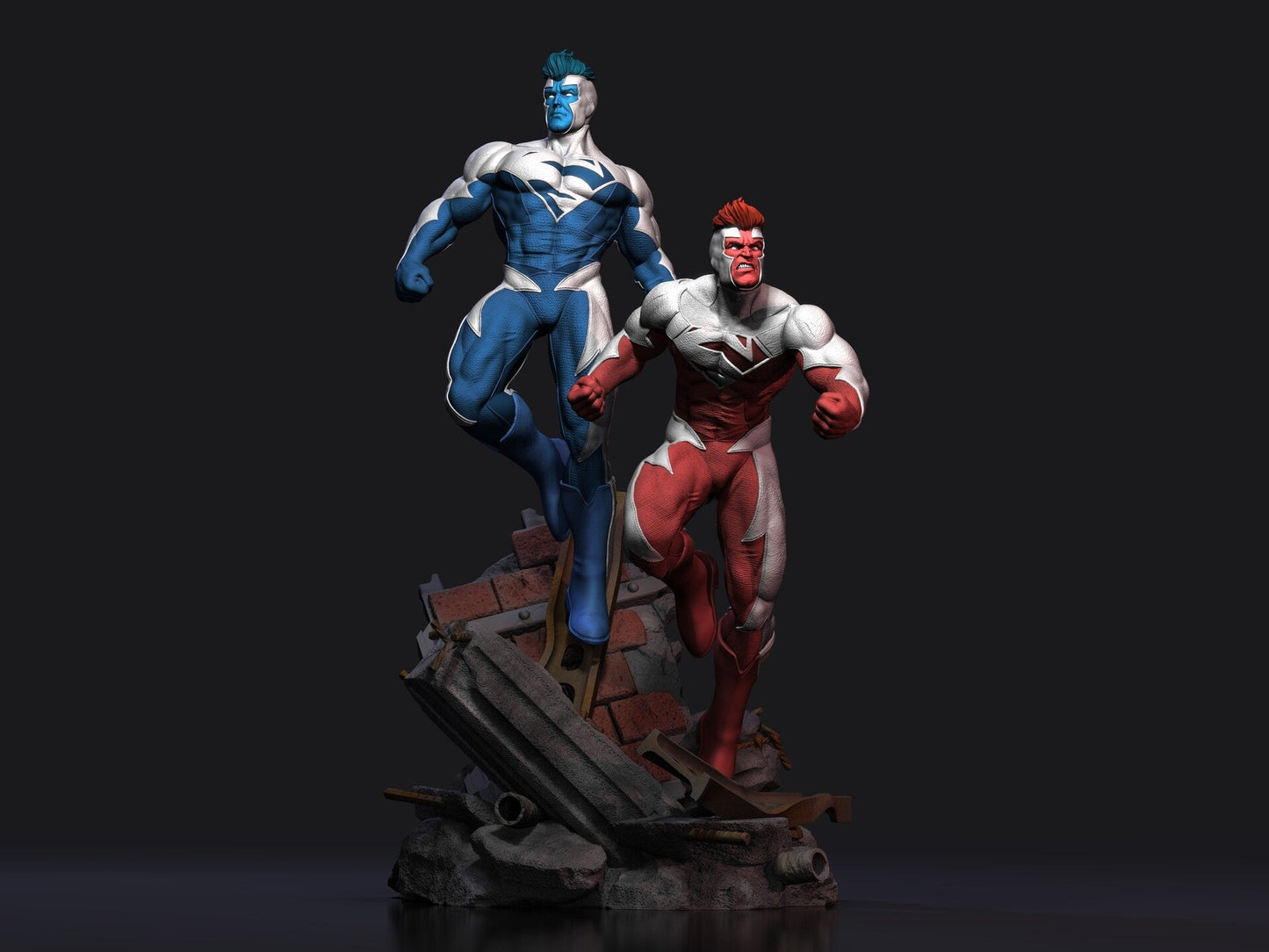 SUPERMAN RED AND BLUE - DC COMICS - STL 3D Print Files - 3D Printed Garage Kit ガレージキット Resin Model Scale Figure フィギュア
