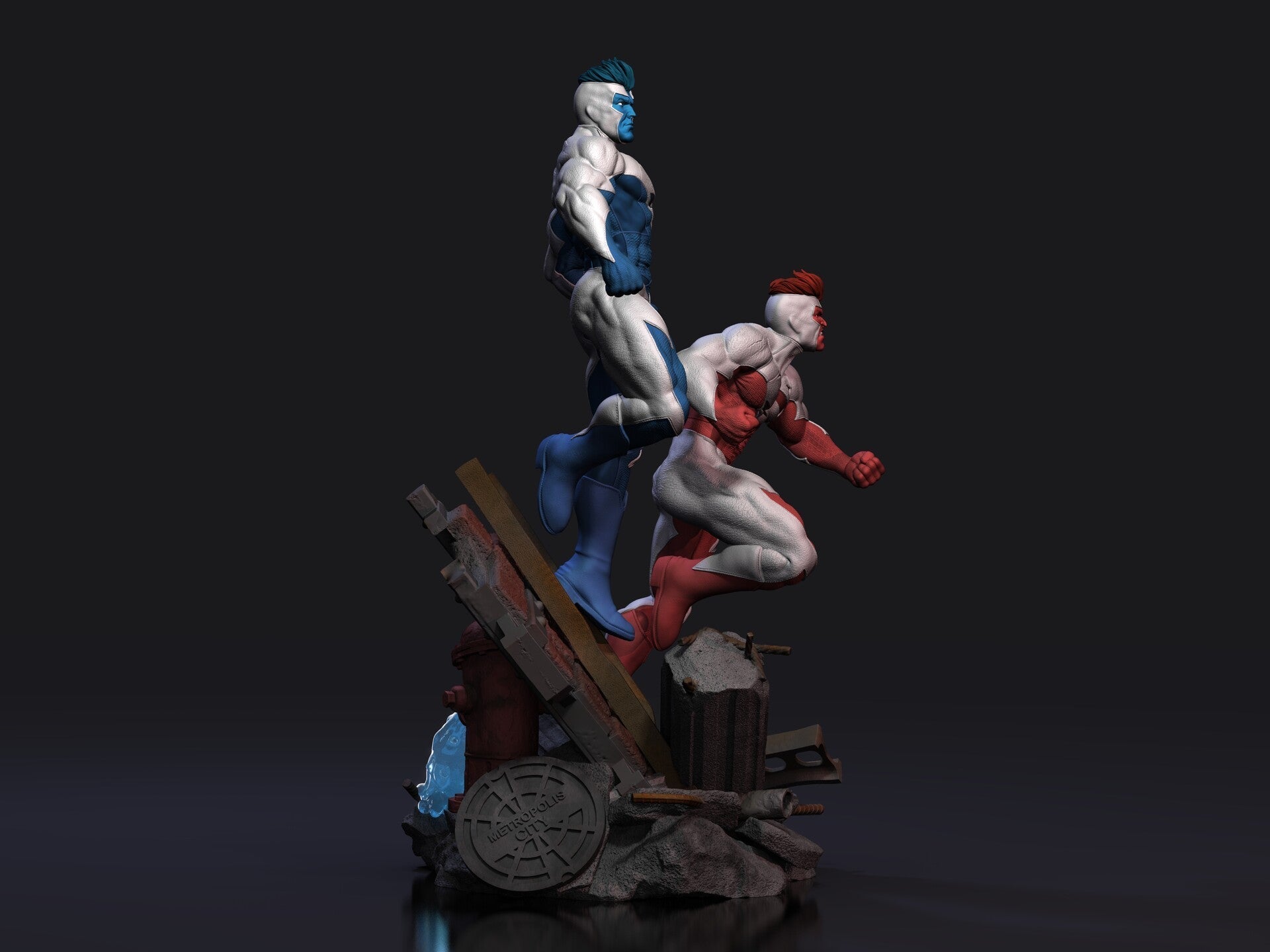 SUPERMAN RED AND BLUE - DC COMICS - STL 3D Print Files - 3D Printed Garage Kit ガレージキット Resin Model Scale Figure フィギュア