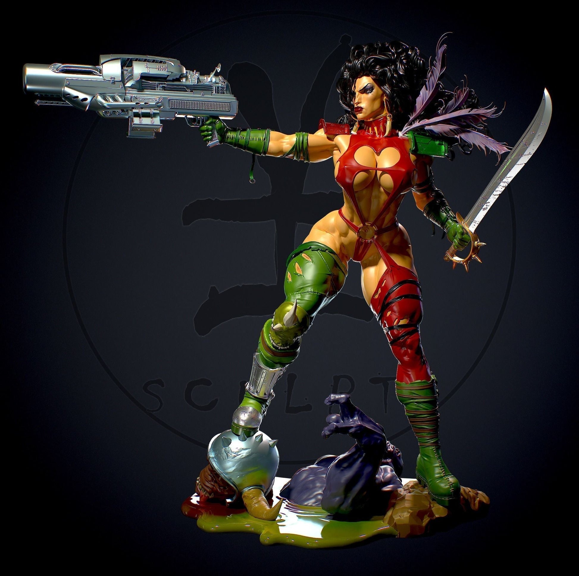 Julie Special Edition - Heavy Metal 2000 - STL 3D Print Files - 3D Printed Garage Kit ガレージキット Resin Model Scale Figure フィギュア