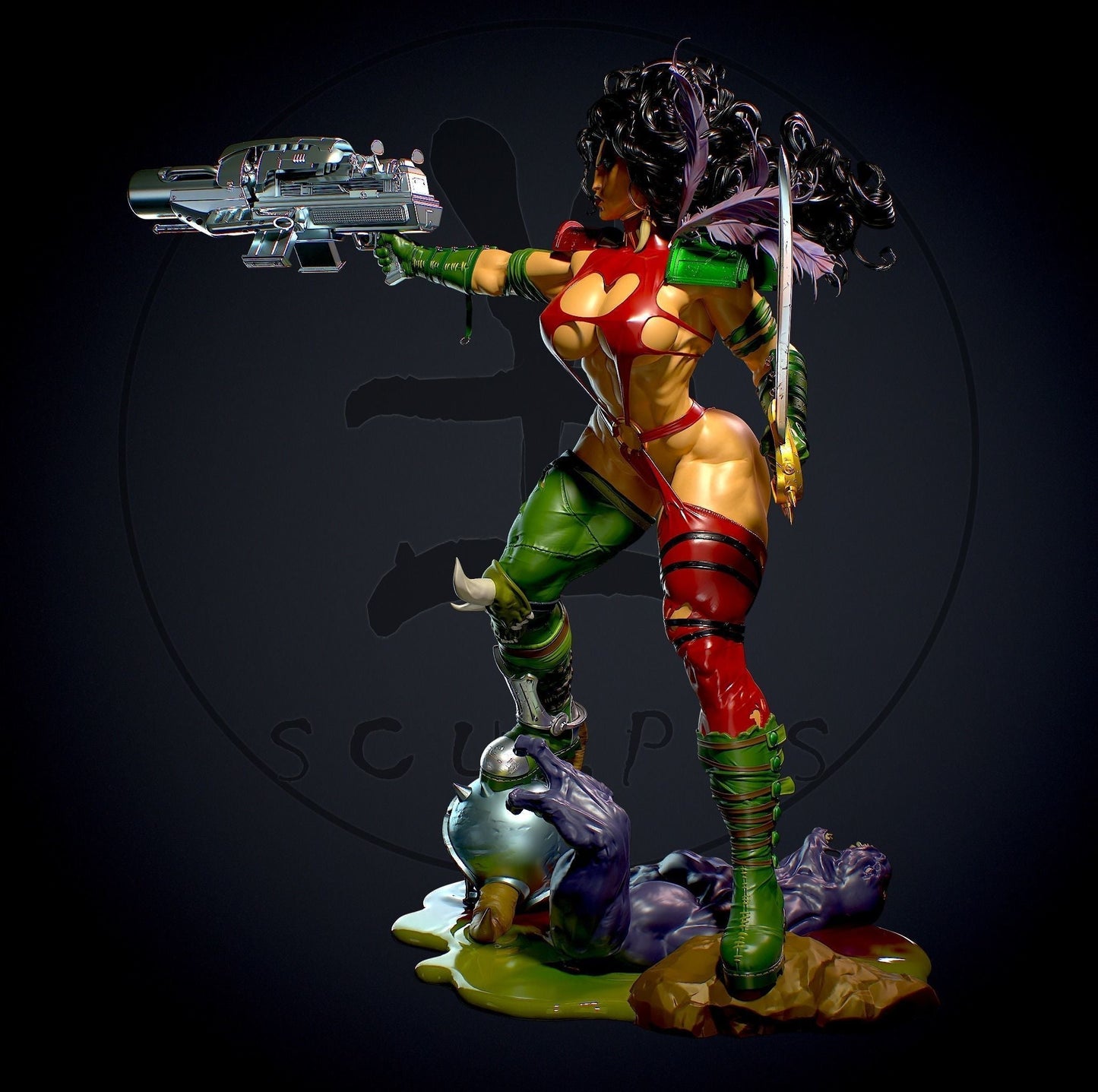 Julie Special Edition - Heavy Metal 2000 - STL 3D Print Files - 3D Printed Garage Kit ガレージキット Resin Model Scale Figure フィギュア