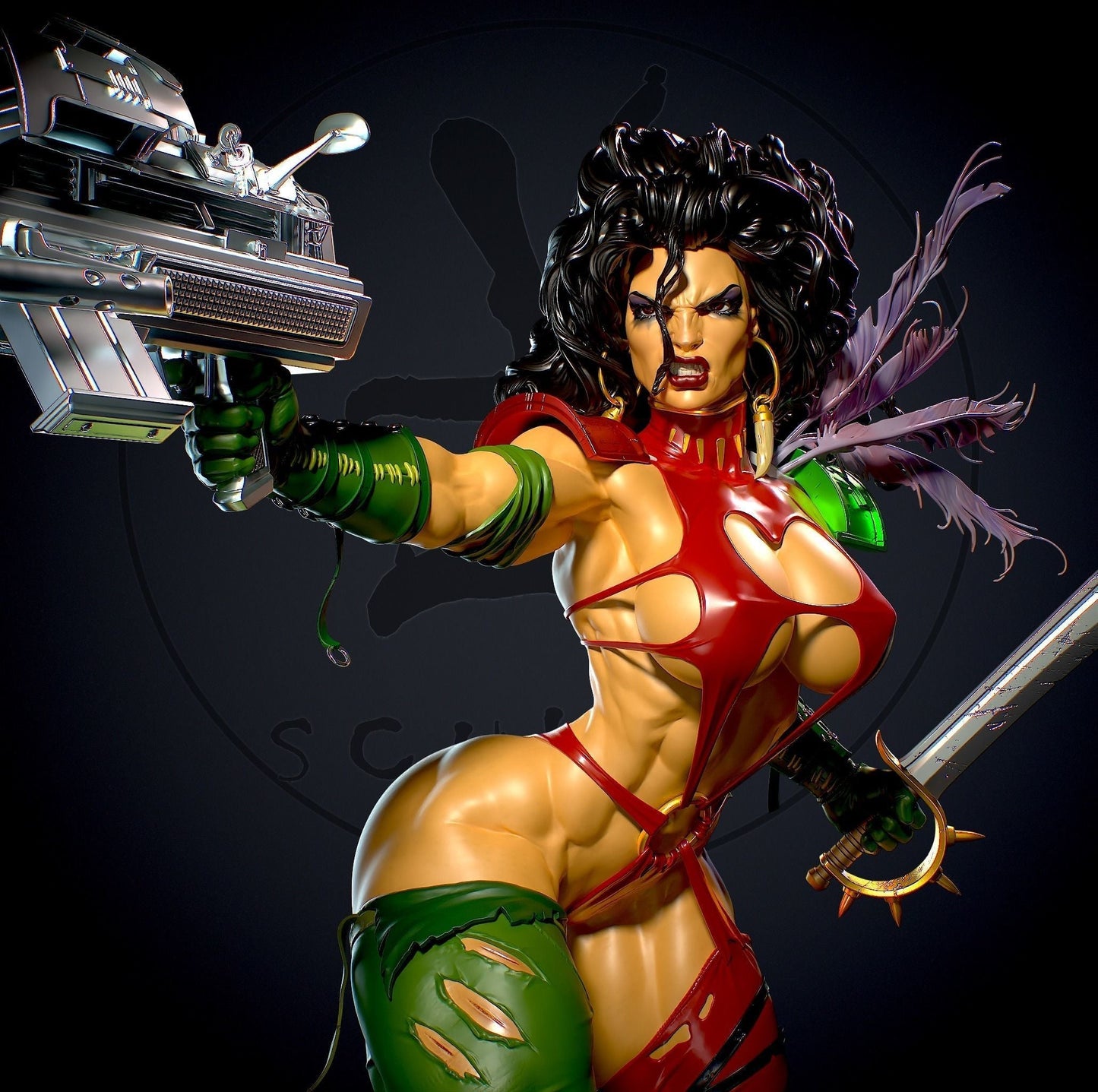 Julie Special Edition - Heavy Metal 2000 - STL 3D Print Files - 3D Printed Garage Kit ガレージキット Resin Model Scale Figure フィギュア