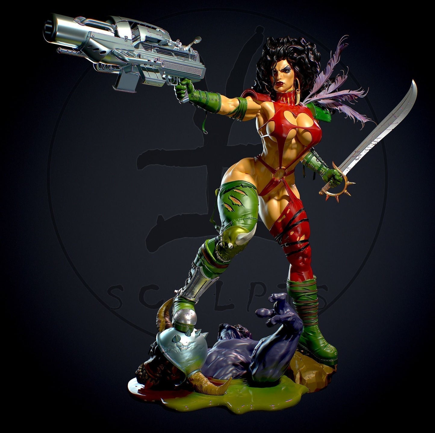 Julie Special Edition - Heavy Metal 2000 - STL 3D Print Files - 3D Printed Garage Kit ガレージキット Resin Model Scale Figure フィギュア