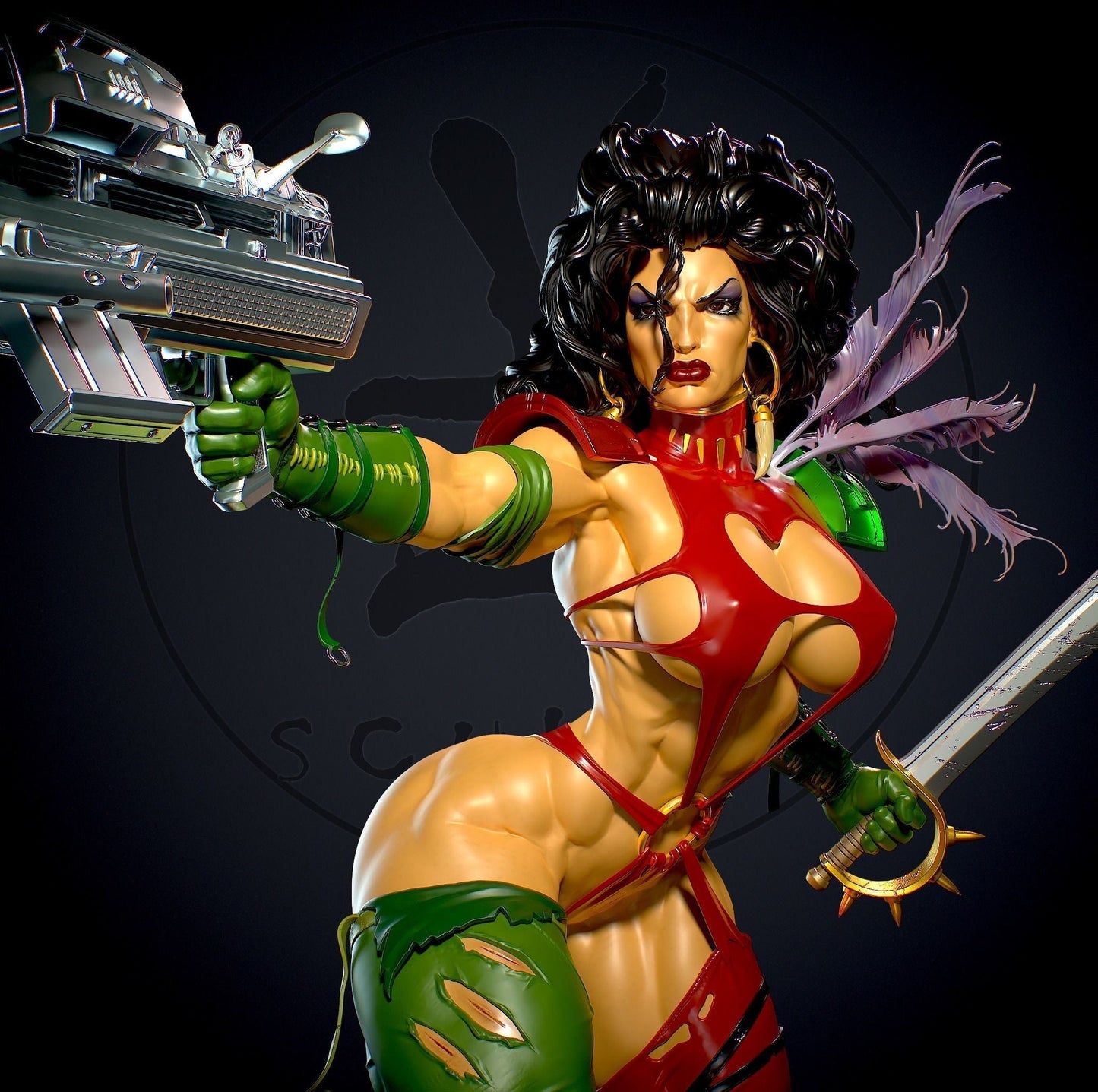 Julie Special Edition - Heavy Metal 2000 - STL 3D Print Files - 3D Printed Garage Kit ガレージキット Resin Model Scale Figure フィギュア