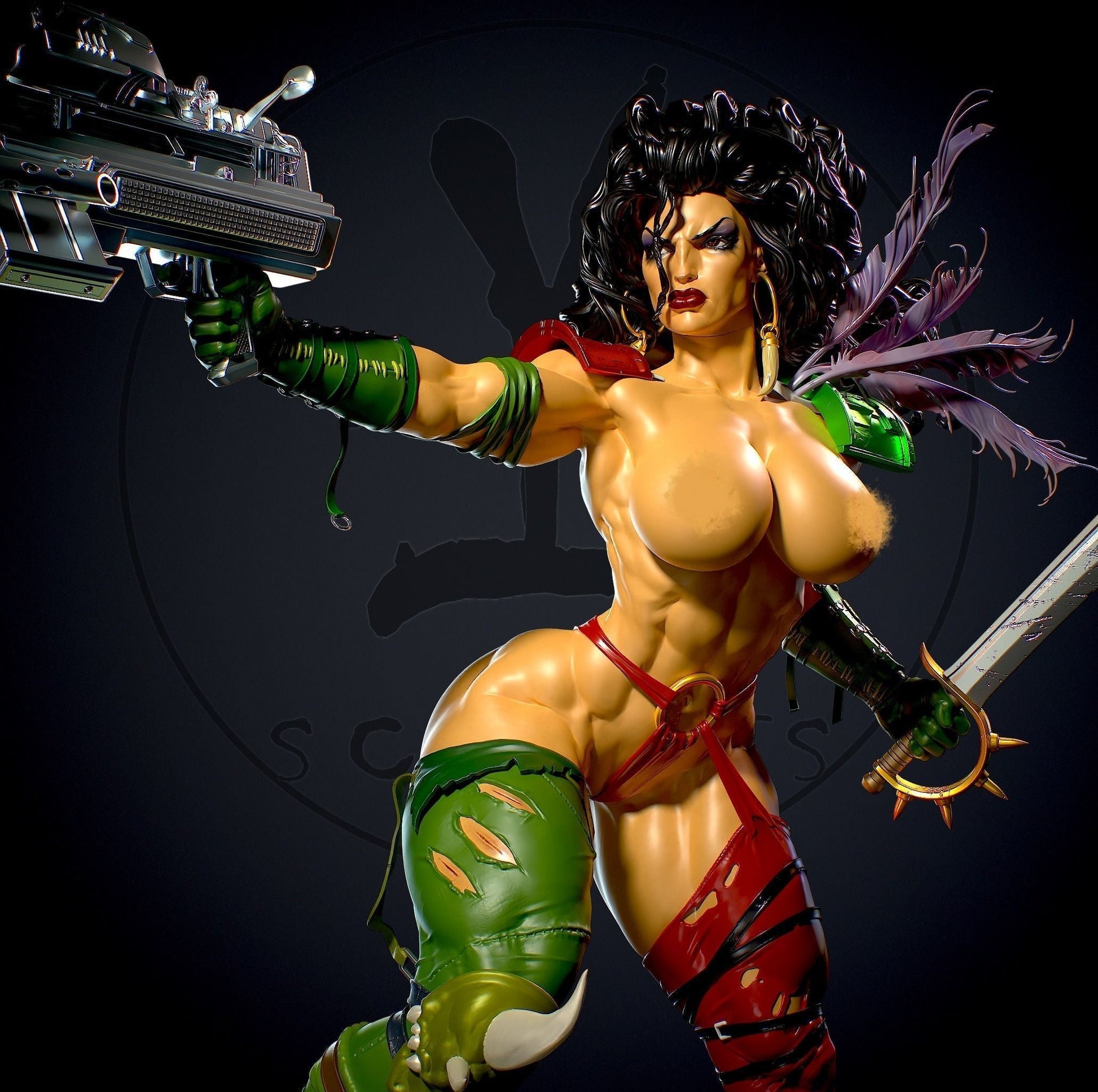 Julie Special Edition - Heavy Metal 2000 - STL 3D Print Files - 3D Printed Garage Kit ガレージキット Resin Model Scale Figure フィギュア